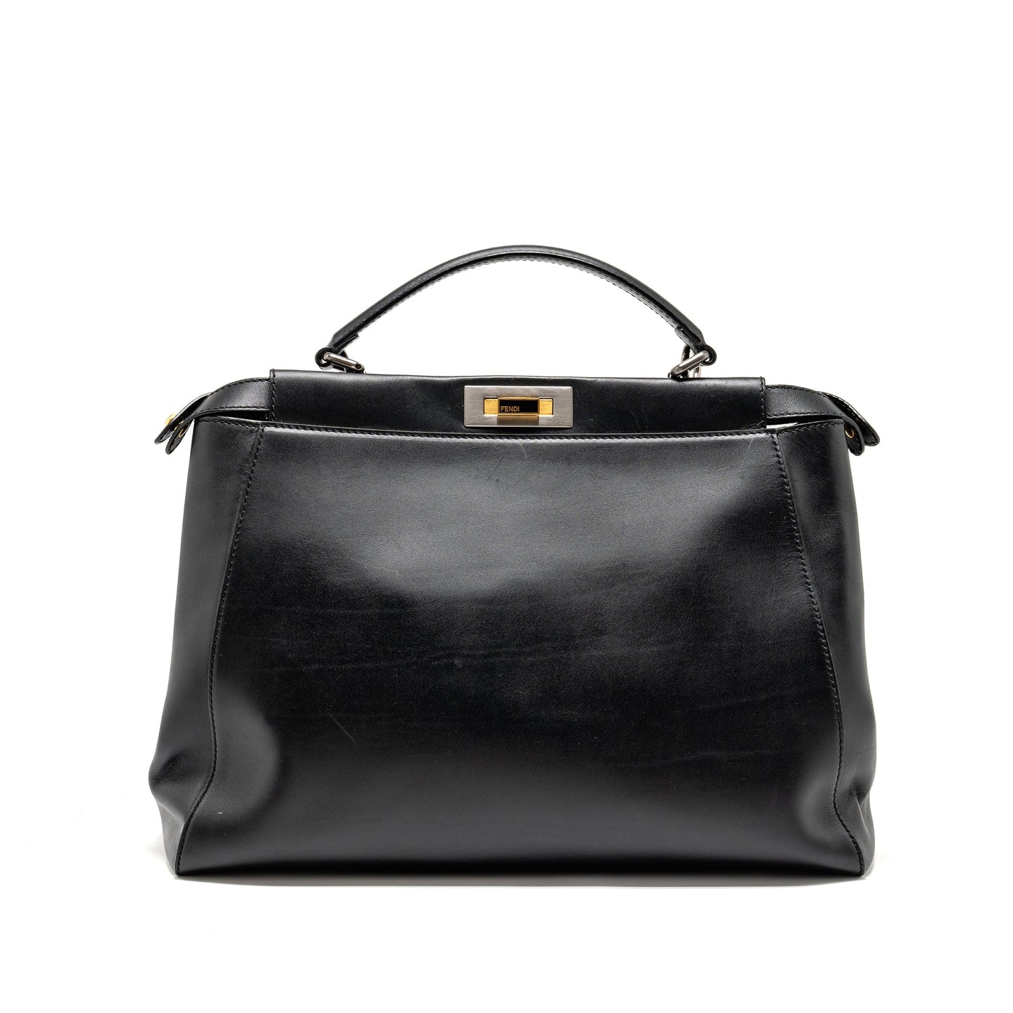 Fendi Peekaboo Purse Calfskin Black Large Travel Bag