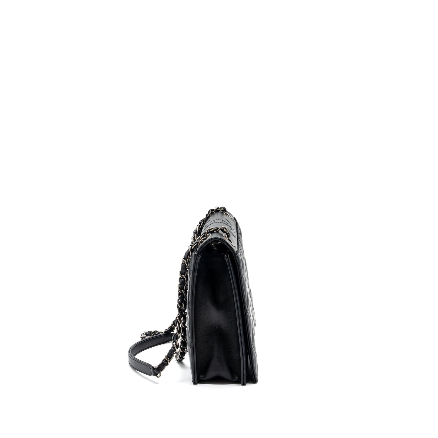 Chanel Quilted Flap Calfskin Ruthenium Hardware Black Shoulder Bag