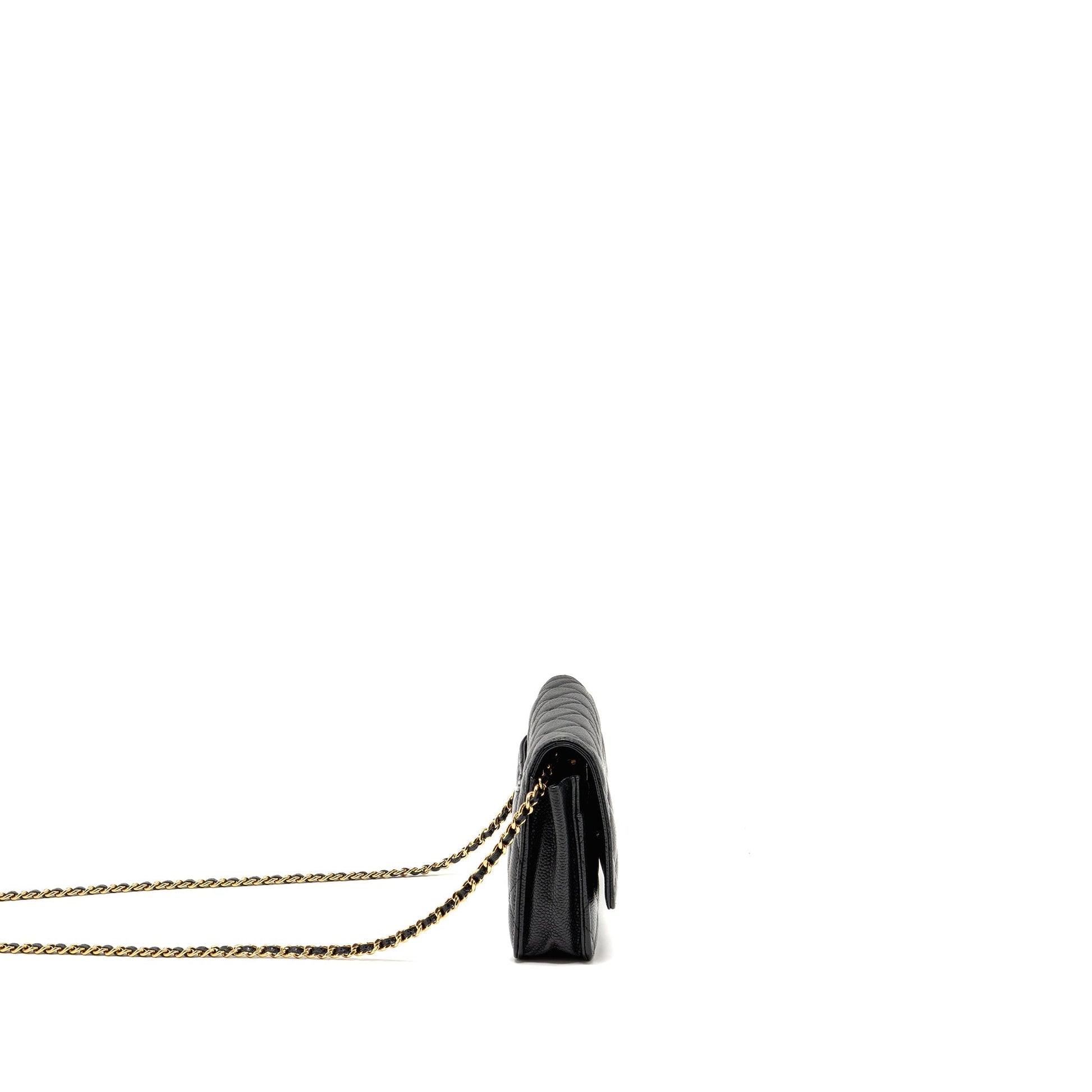 Chanel Classic on caviar GHW Black Wallet Case Ghw 22