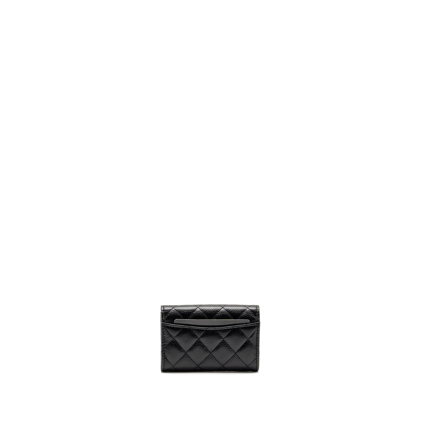 Chanel Classic Flap Card Holder Caviar GHW Black Wallet Case Ghw 4