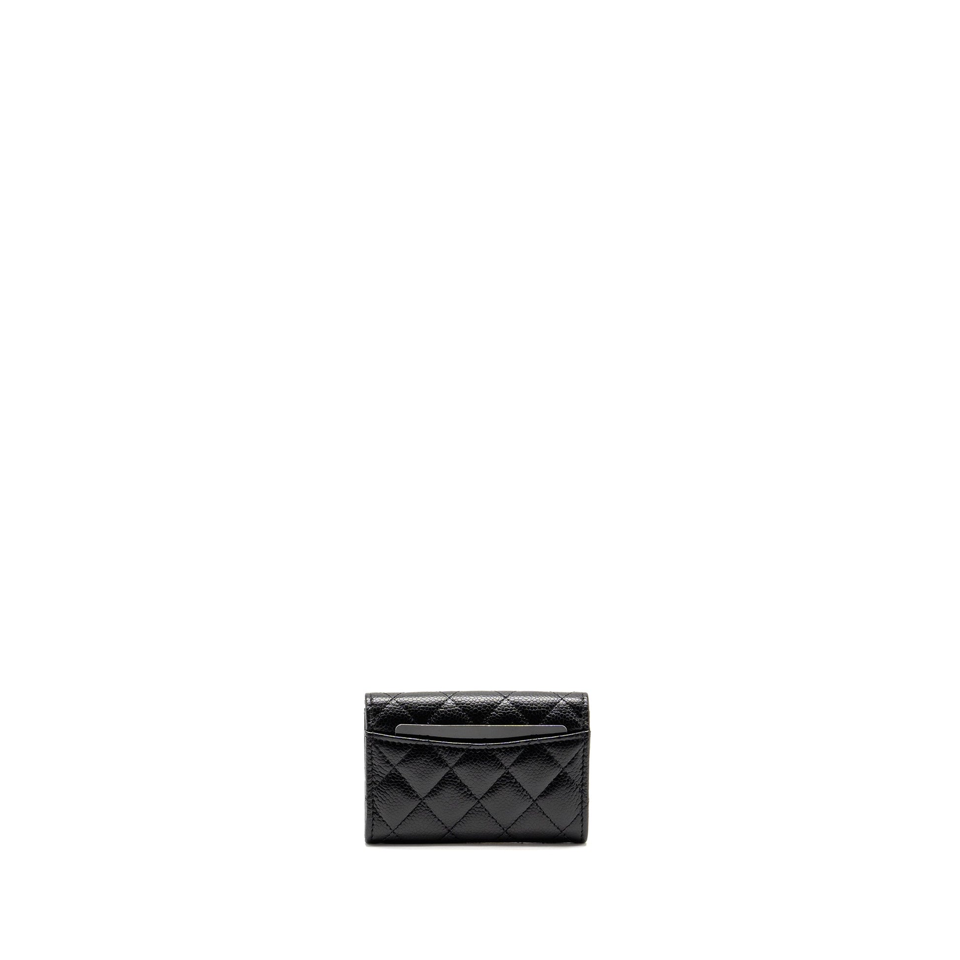 Chanel Classic Flap Card Holder Caviar GHW Black Wallet Case Ghw 4
