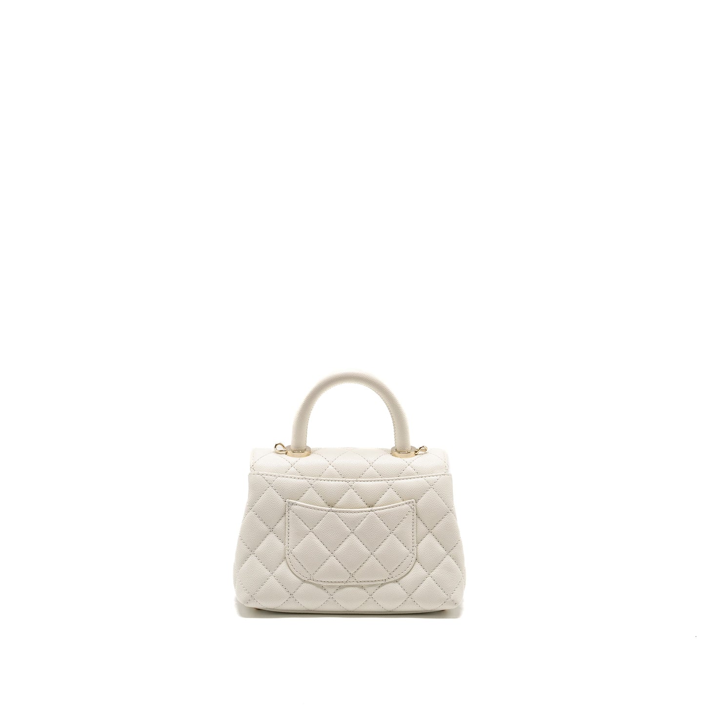 Chanel Coco Handle Caviar LGHW Microchip White Mini Bag Ghw Microchip