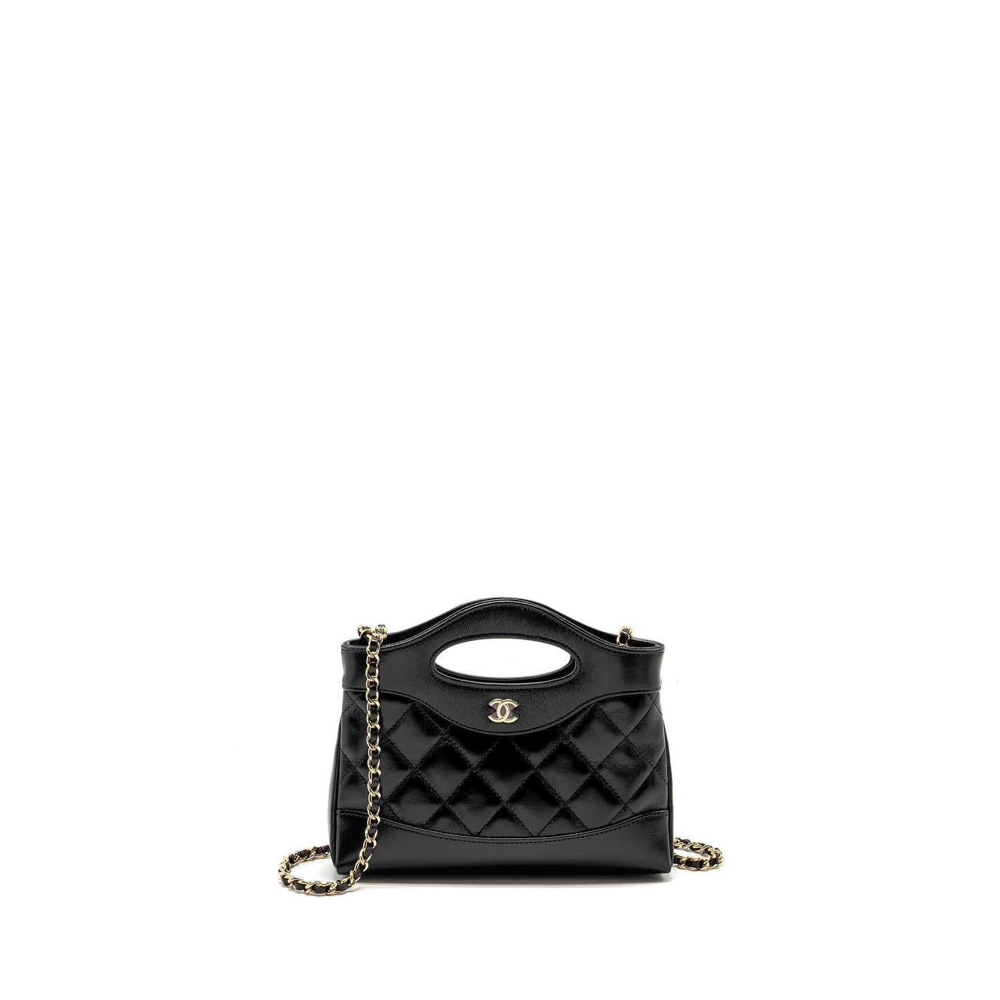 Chanel 31 Shiny Calfskin LGHW Microchip Black Clutch Bag Lghw Microchip
