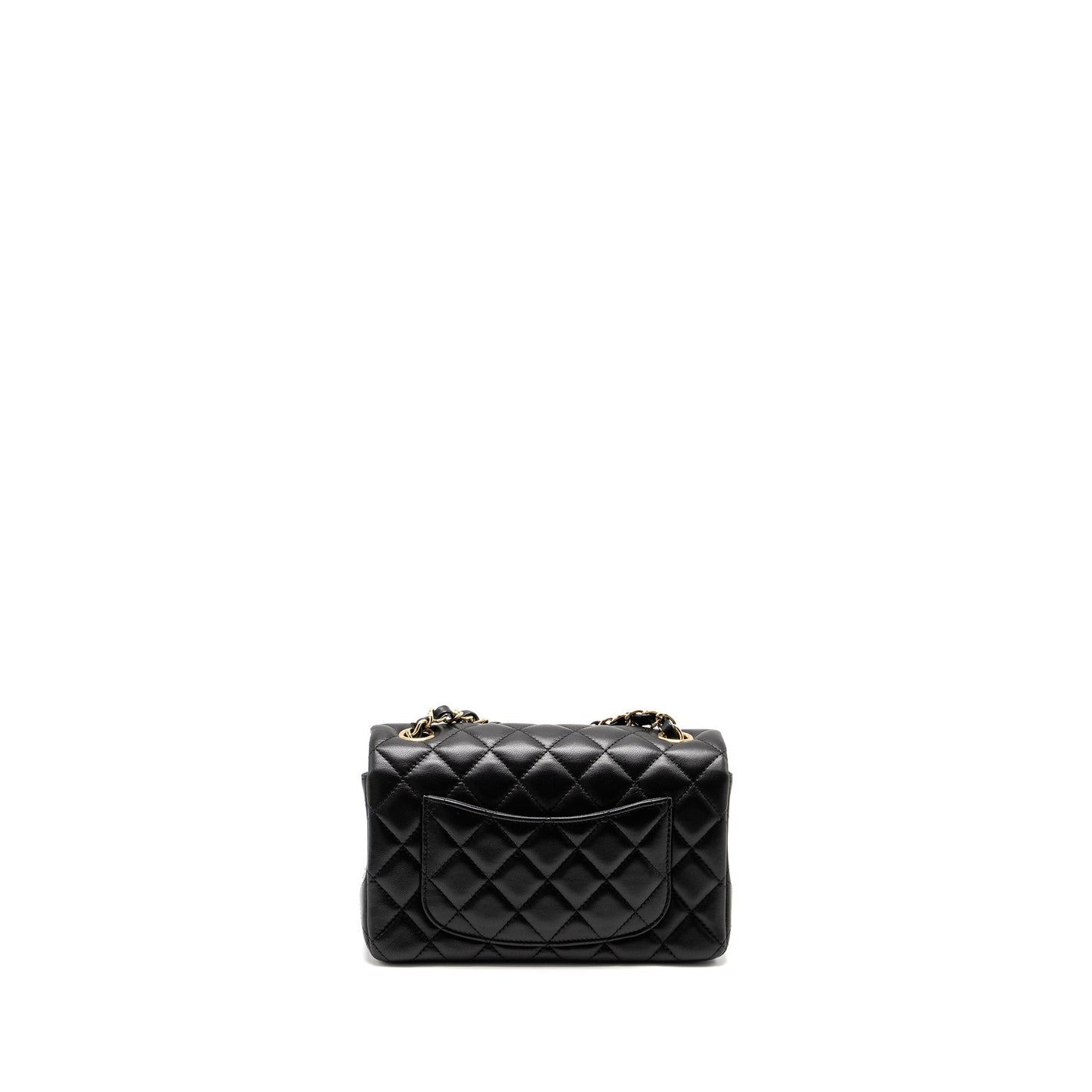 Chanel Rectangular Flap Lambskin LGHW Microchip Black Shoulder Bag Lghwmicrochip 1