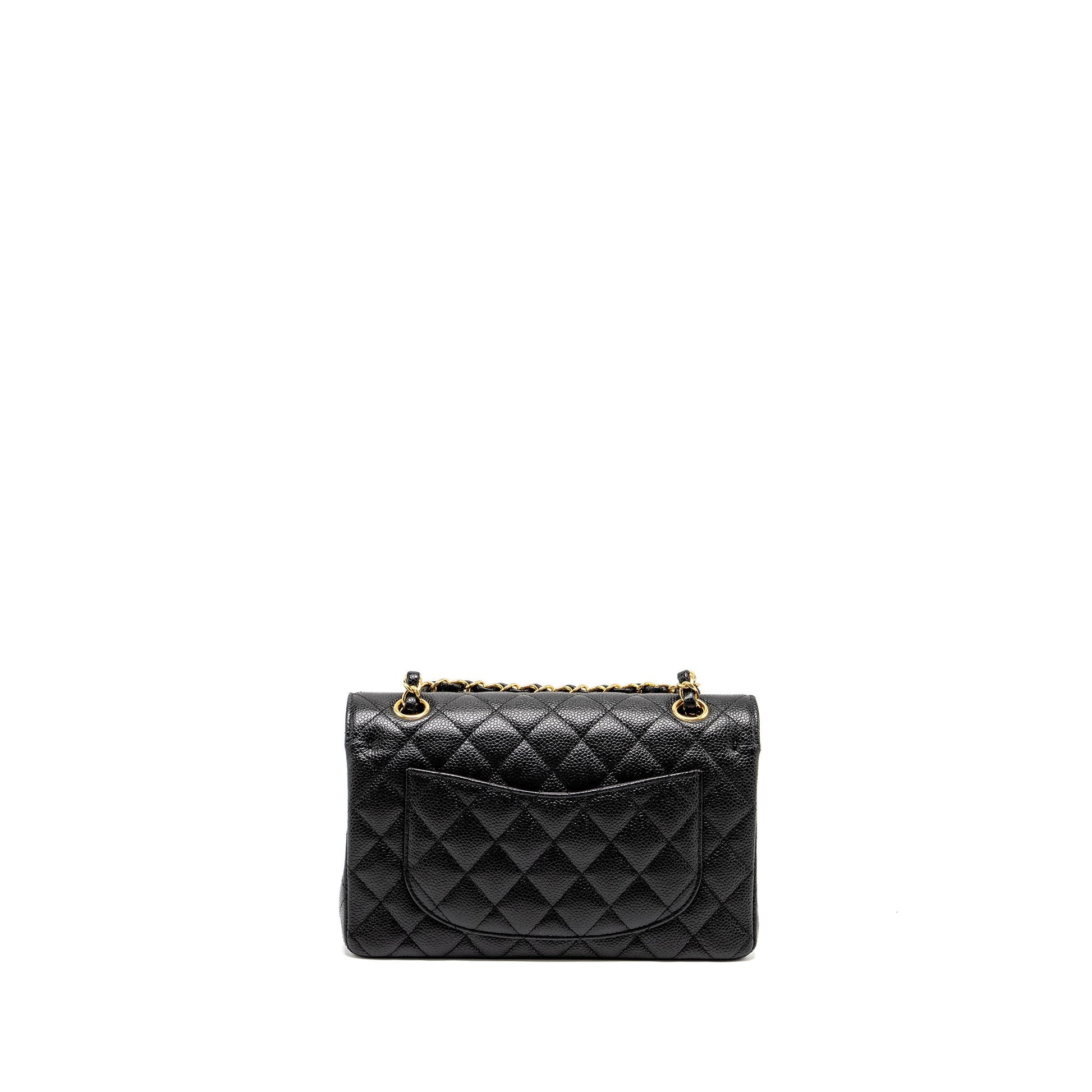 Chanel Classic Double Flap Caviar GHW microchip Black Small Shoulder Bag 11