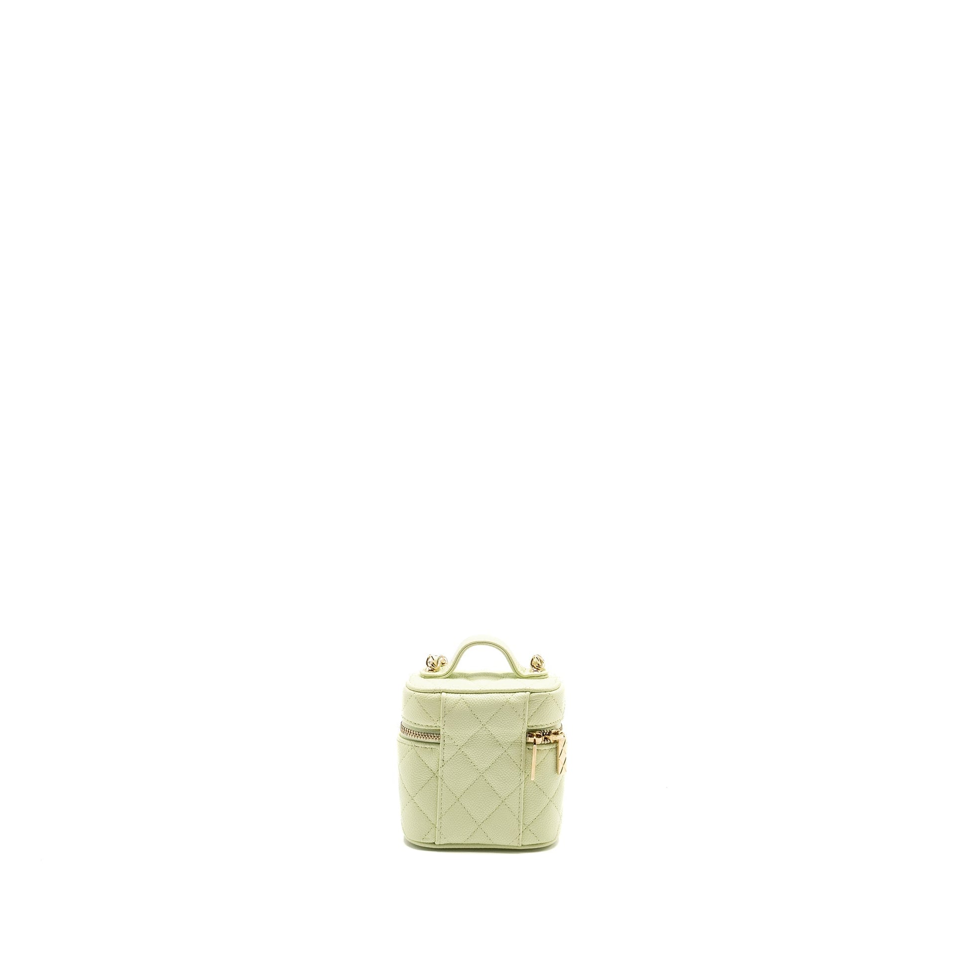 Chanel Vertical Vanity Caviar Light LGHW Green Mini Bag