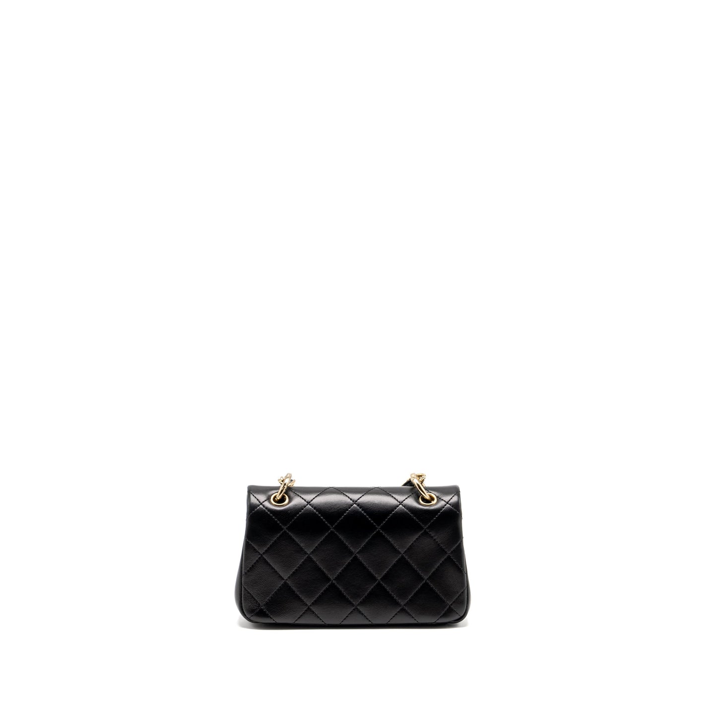 Chanel Enamel CC Logo Quilted Rectangular Flap Black Shoulder Bag Lghw 1