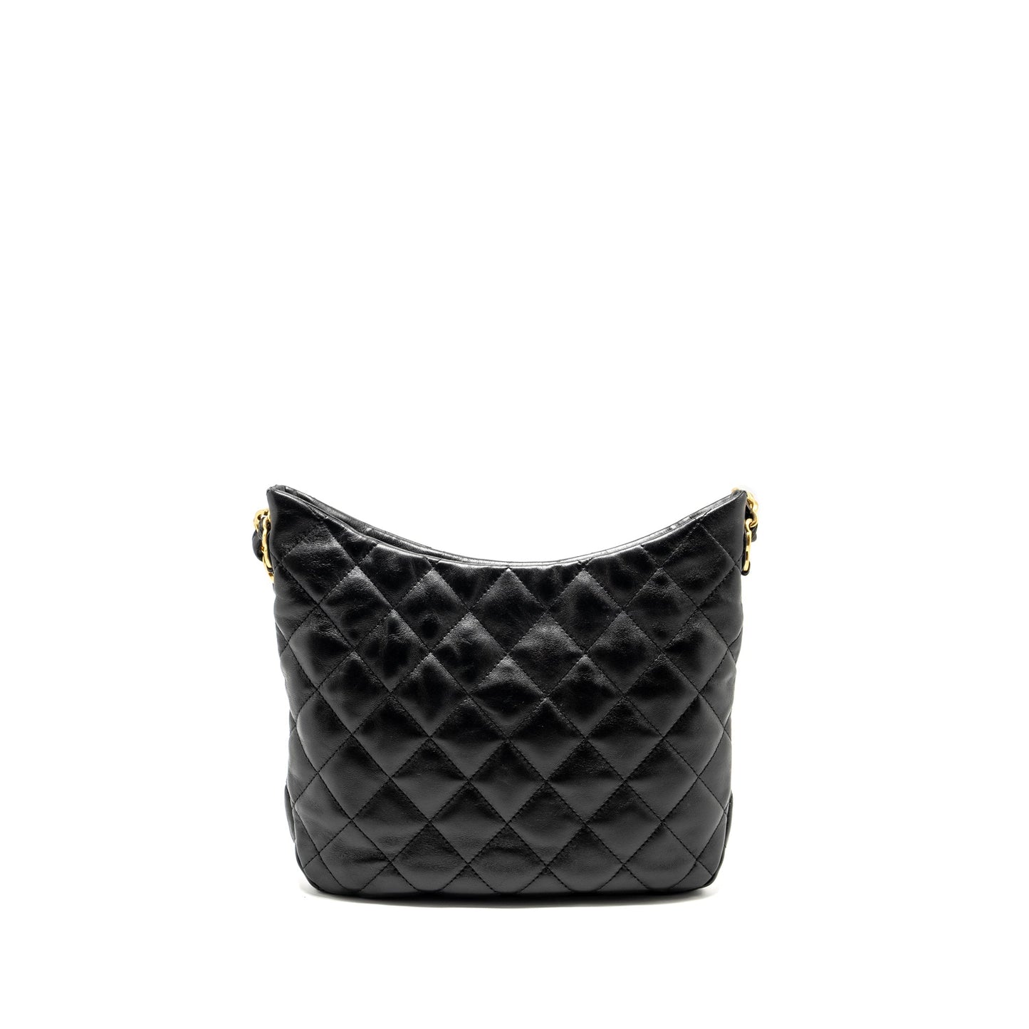 Chanel 22K Hobo Lambskin GHW Microchip Black Shoulder Bag Microchip 1