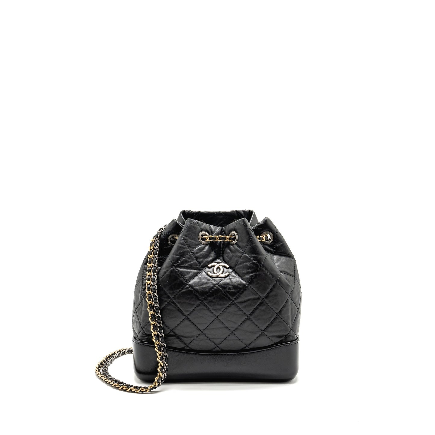Chanel Gabrielle Backpack Calfskin Hardware Microchip Multicolour Black Small 4
