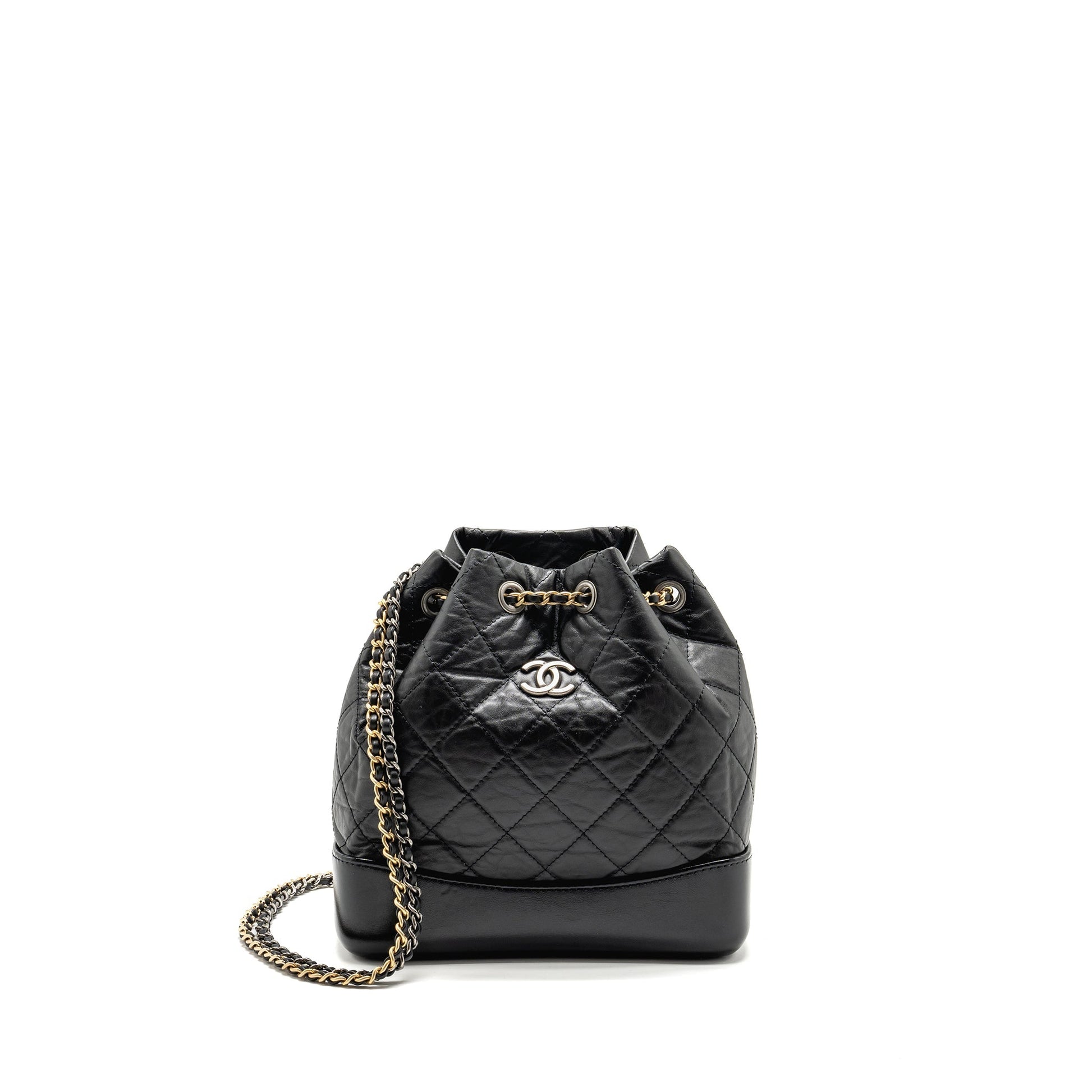 Chanel Gabrielle Backpack Calfskin Hardware Microchip Multicolour Black Small 4