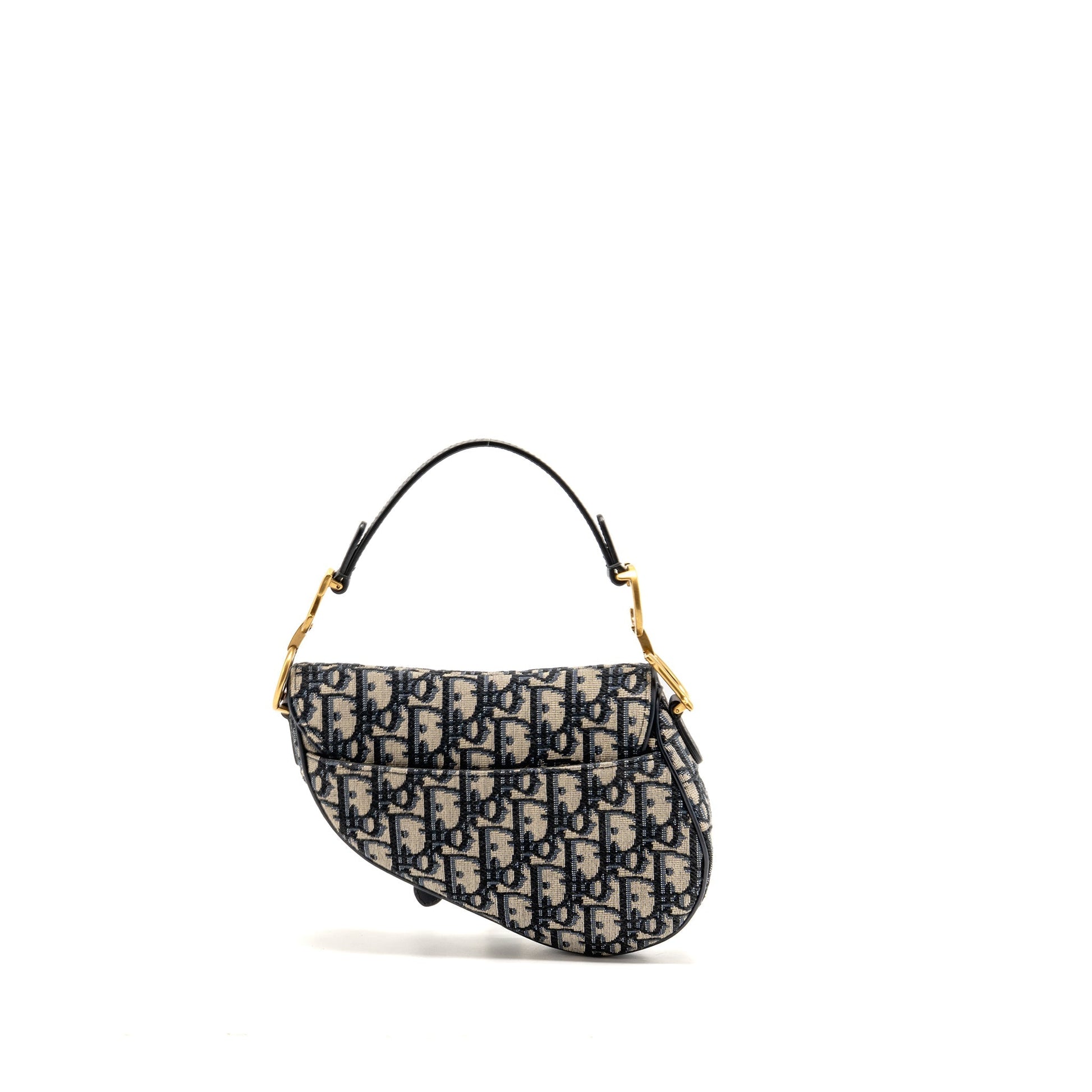 Dior Saddle Purse Oblique Jacquard Handbag Canvas Blue Travel Bag Canvas Handbag