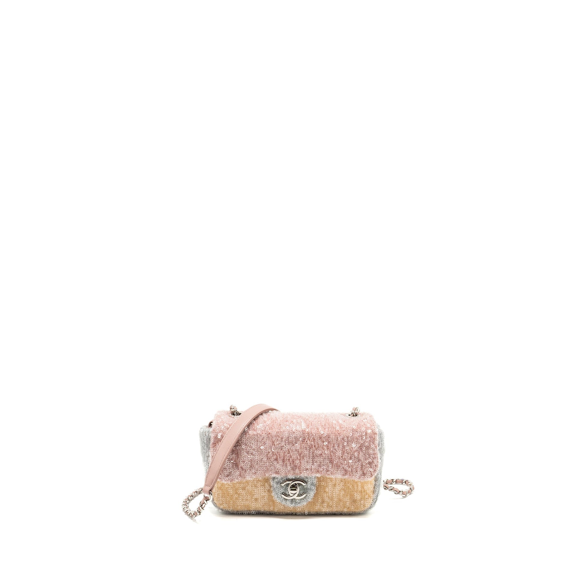 Chanel 18S Waterfall Flap Sequin Yellow SHW Blue Pink Shoulder Bag