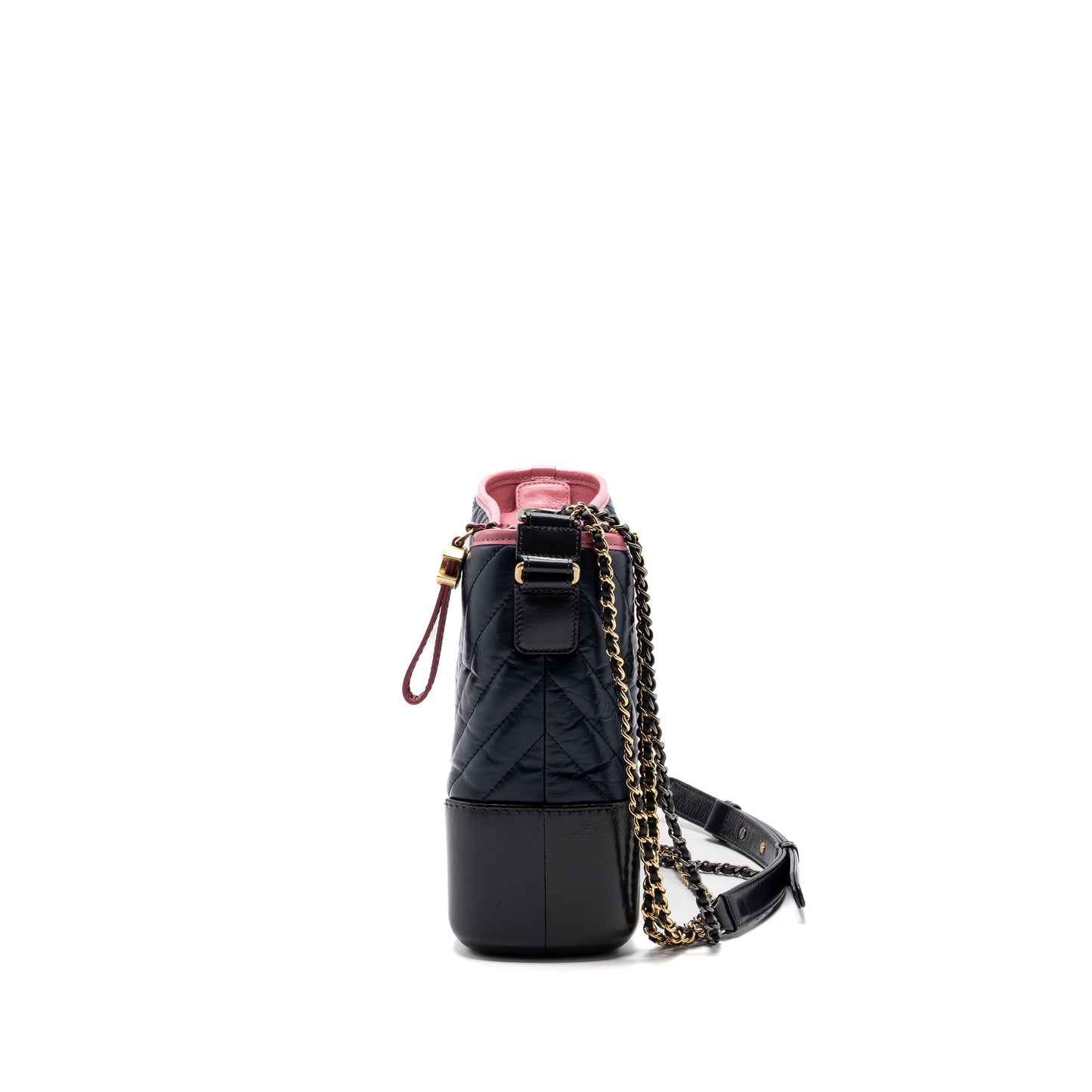 Chanel Gabrielle hobo chevron calfskin dark Multicolor Blue Pink Grey Shoulder Bag