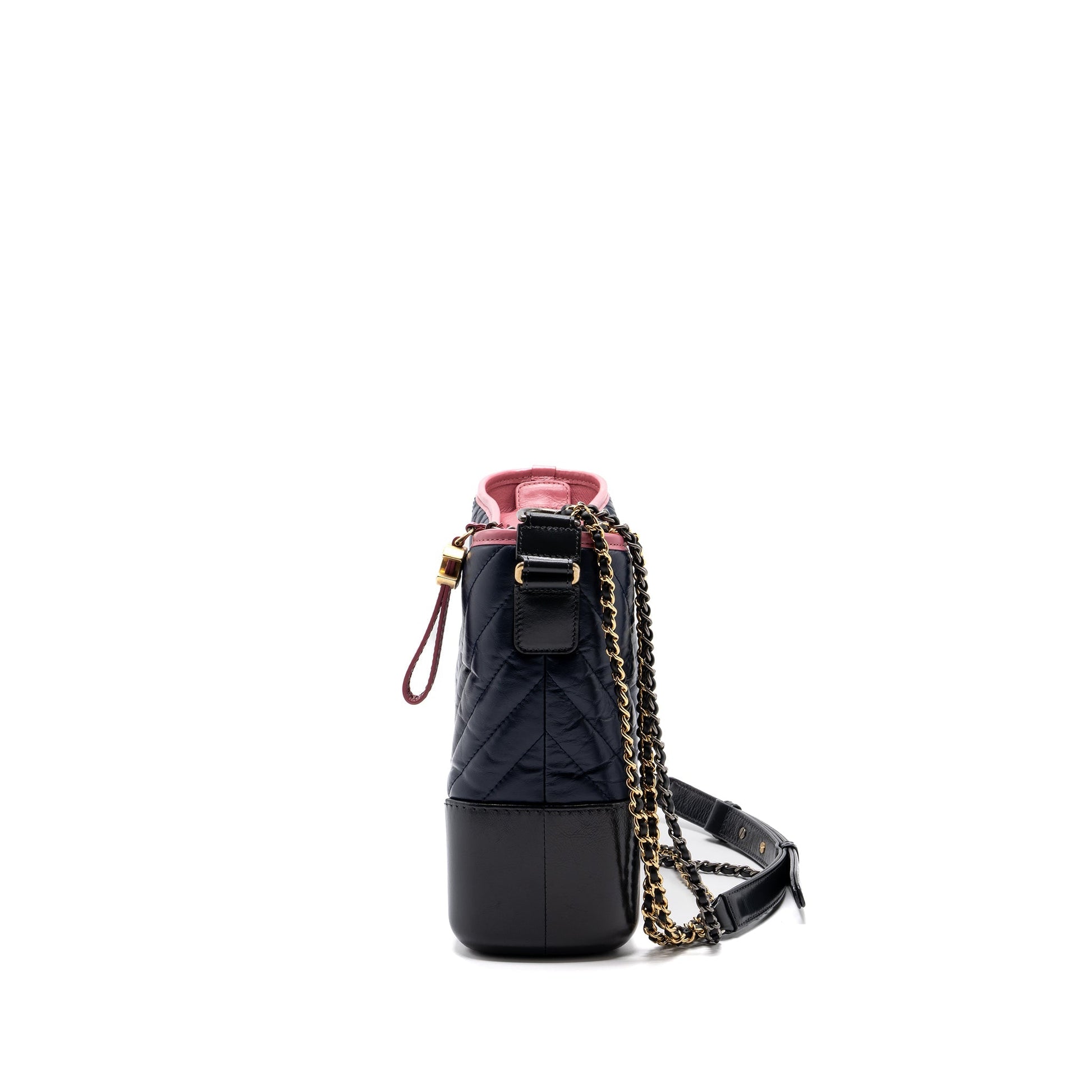 Chanel Gabrielle hobo chevron calfskin dark Multicolor Blue Pink Grey Shoulder Bag