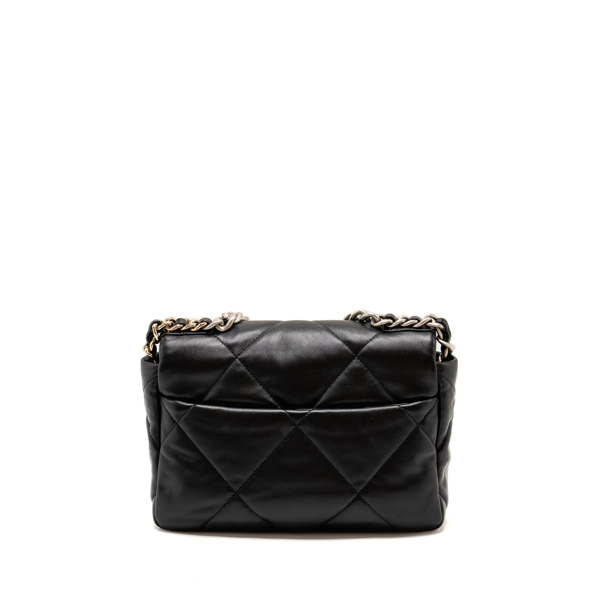 Chanel 19 Lambskin Hardware Microchip Multicolour Black Small Handbag Microchip 7