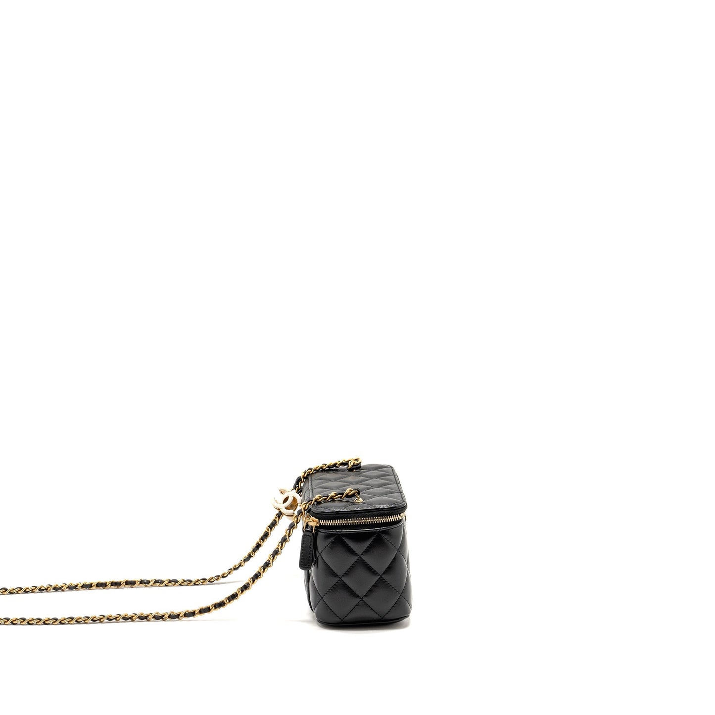 Chanel 24a Long Vanity CC Logo Adjustable Black Handbag