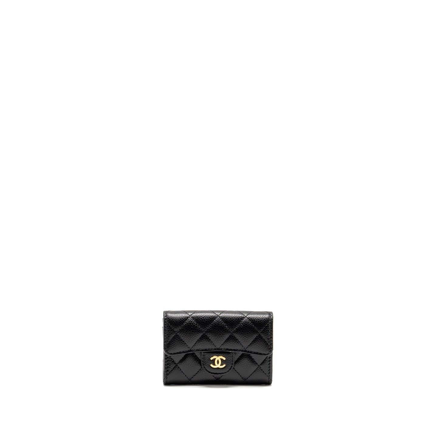 Chanel Classic Flap Card Holder Caviar GHW Black Wallet Case Ghw 4