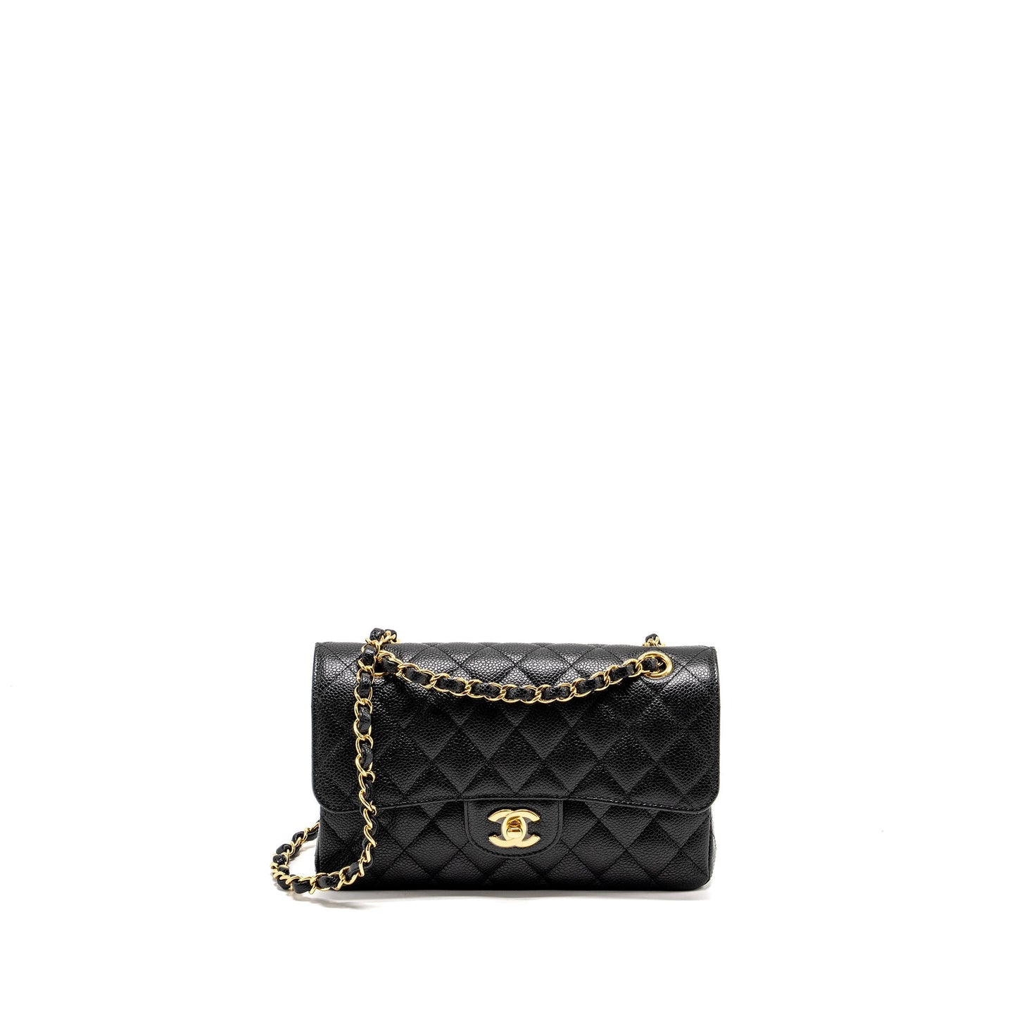 Chanel Classic Double Flap Caviar GHW microchip Black Small Shoulder Bag 11