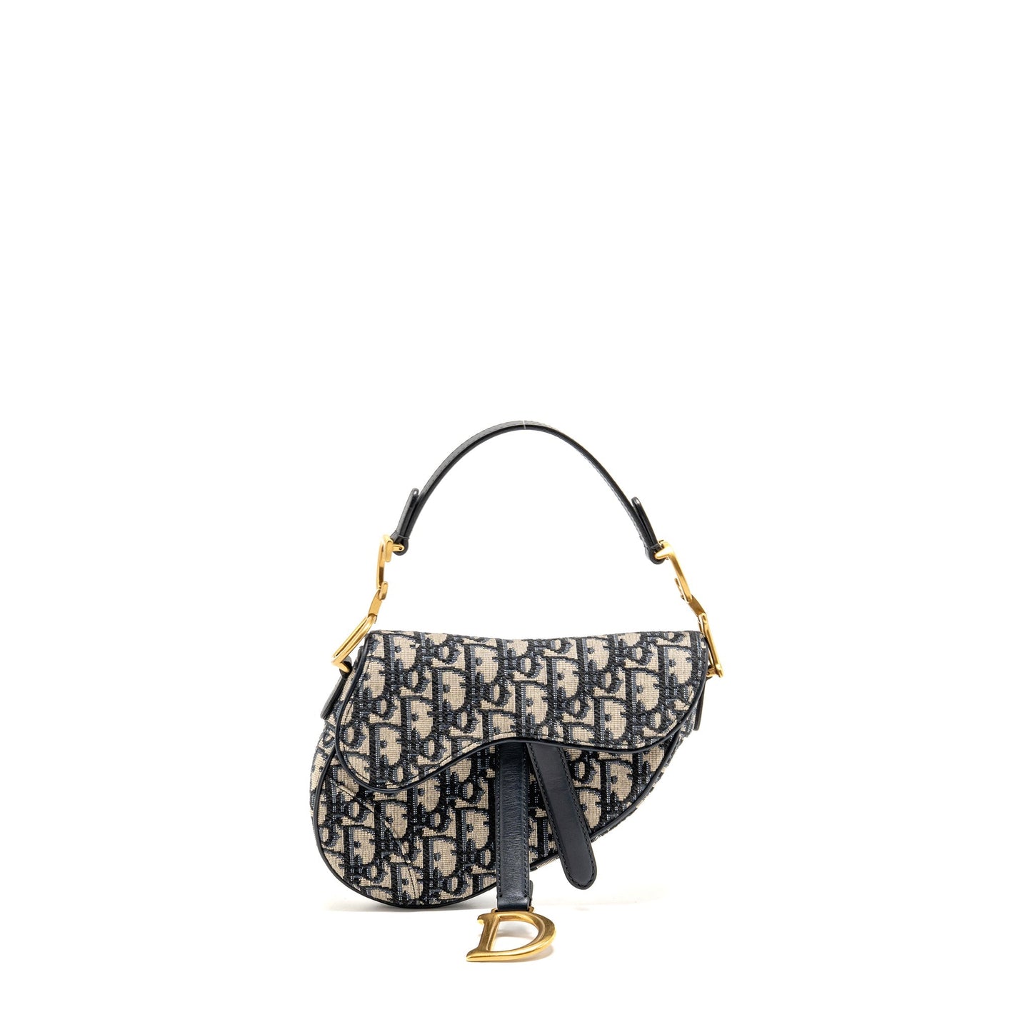 Dior Saddle Purse Oblique Jacquard Handbag Canvas Blue Travel Bag Canvas Handbag