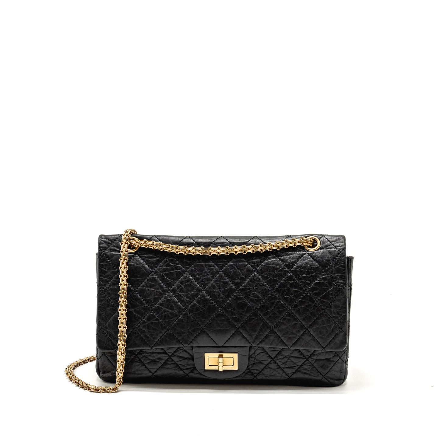 Chanel Maxi 2.55 Reissue Double Flap Aged Black Shoulder Bag