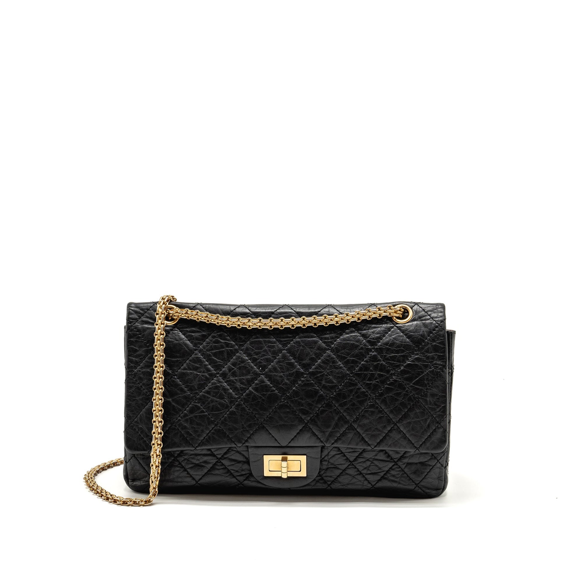 Chanel Maxi 2.55 Reissue Double Flap Aged Black Shoulder Bag