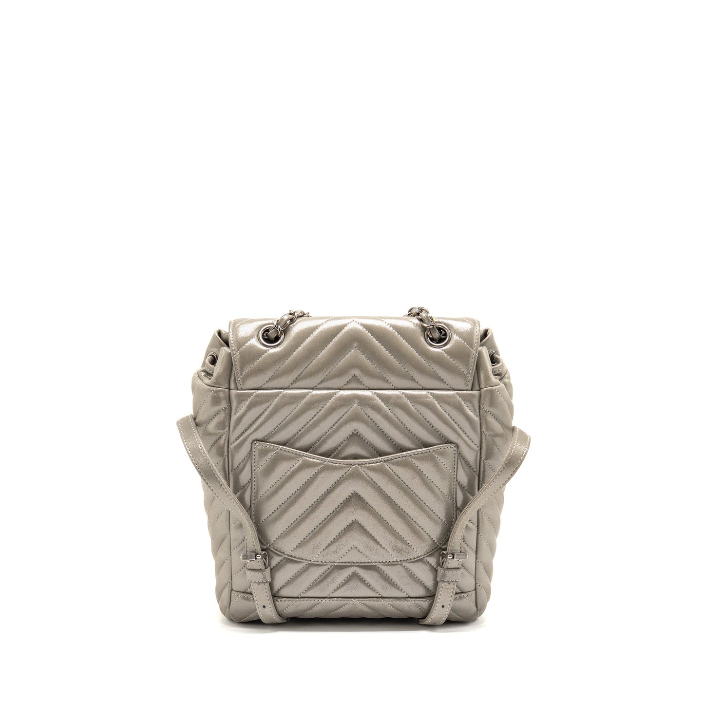 Chanel Urban Spirit Backpack Chevron Calfskin Iridescent Grey Small