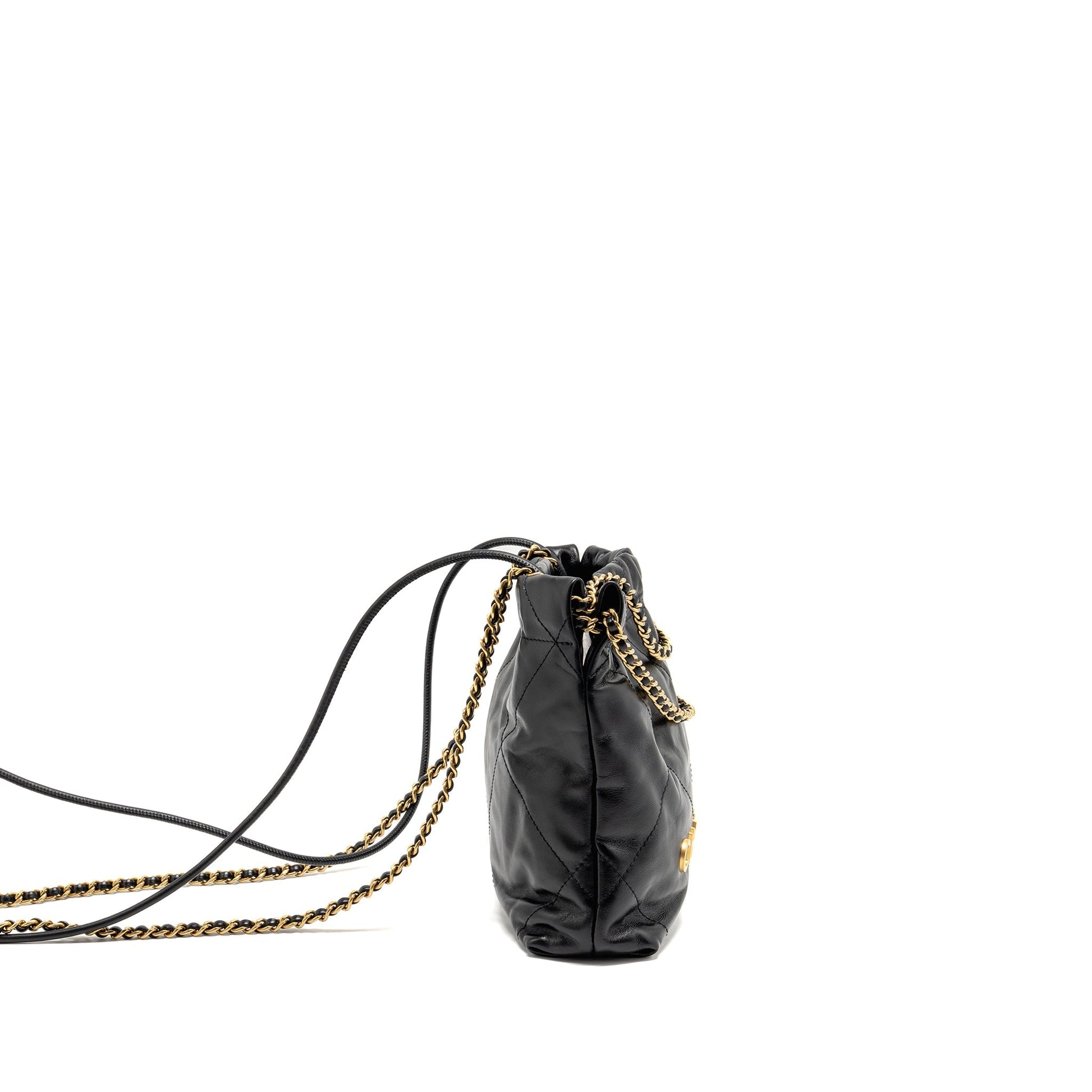 Chanel 22 Shiny Calfskin GHW microchip Black Mini Bag Ghwmicrochip 4
