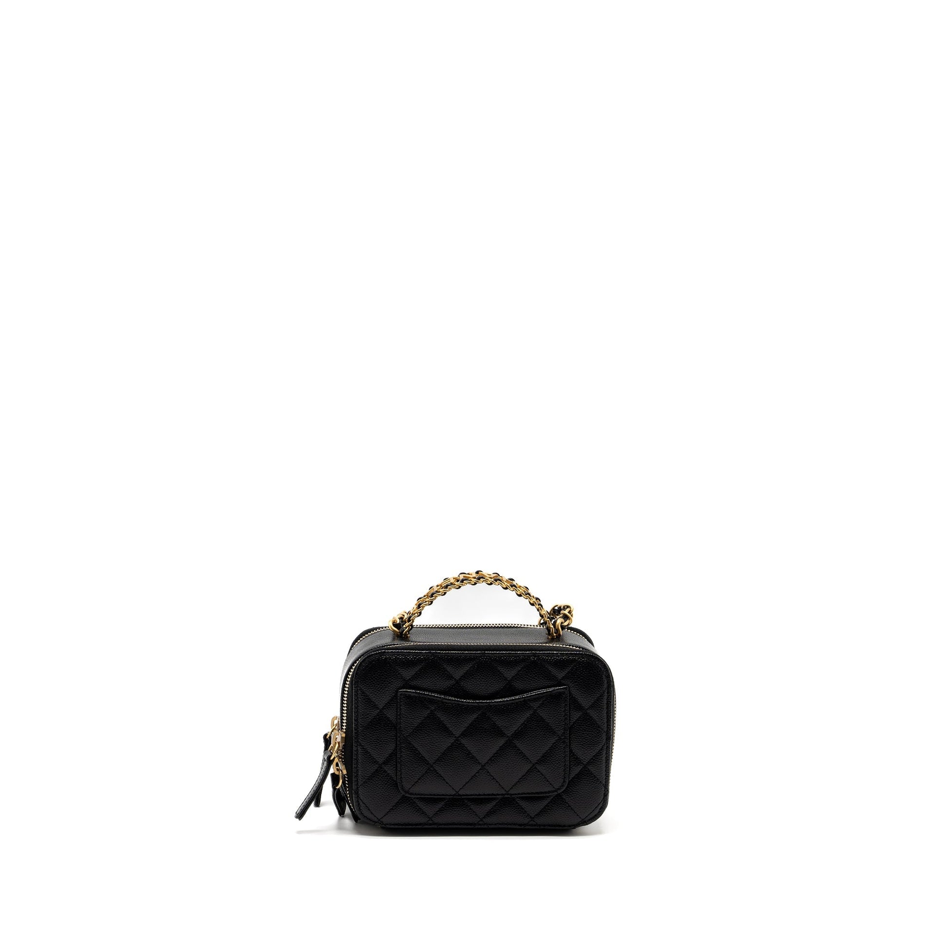 Chanel 22S Letter Top Handle Vanity Caviar Black Small Handbag Microchip 1
