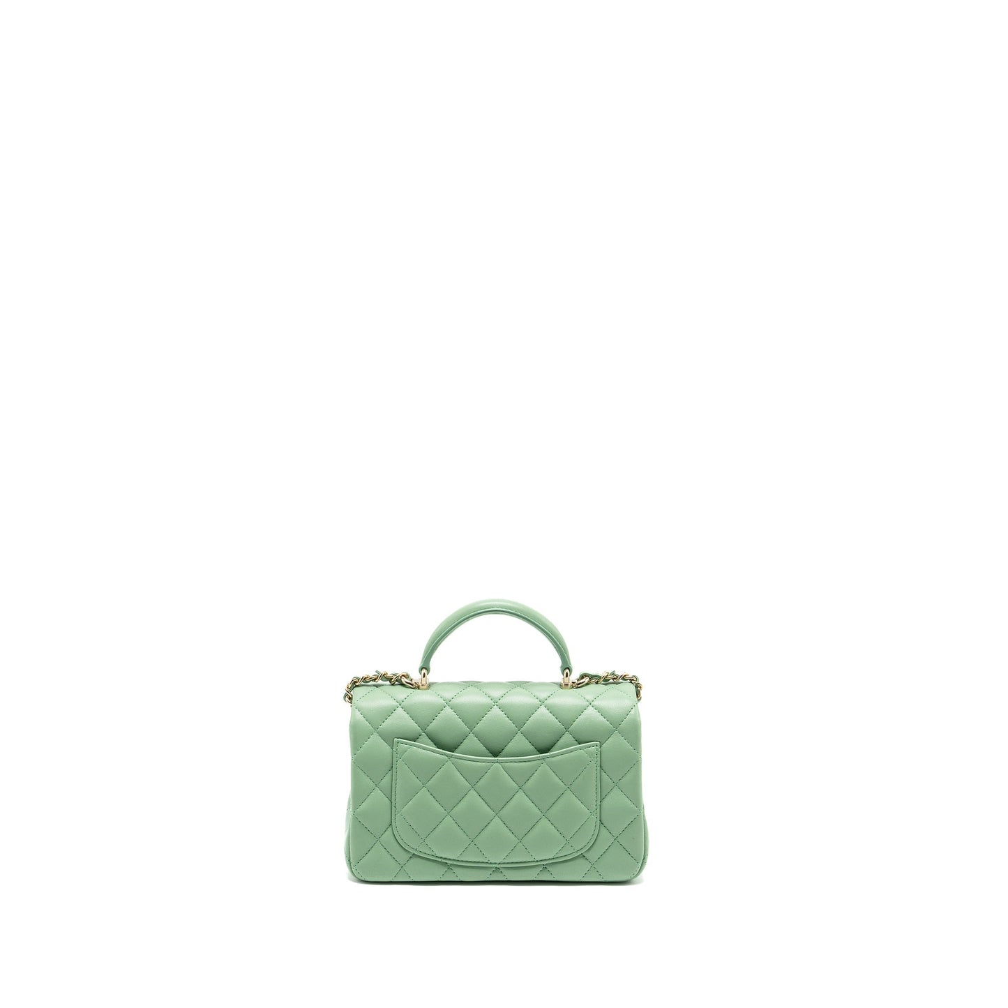 Chanel Top handle rectangular flap lambskin light Green Shoulder Bag