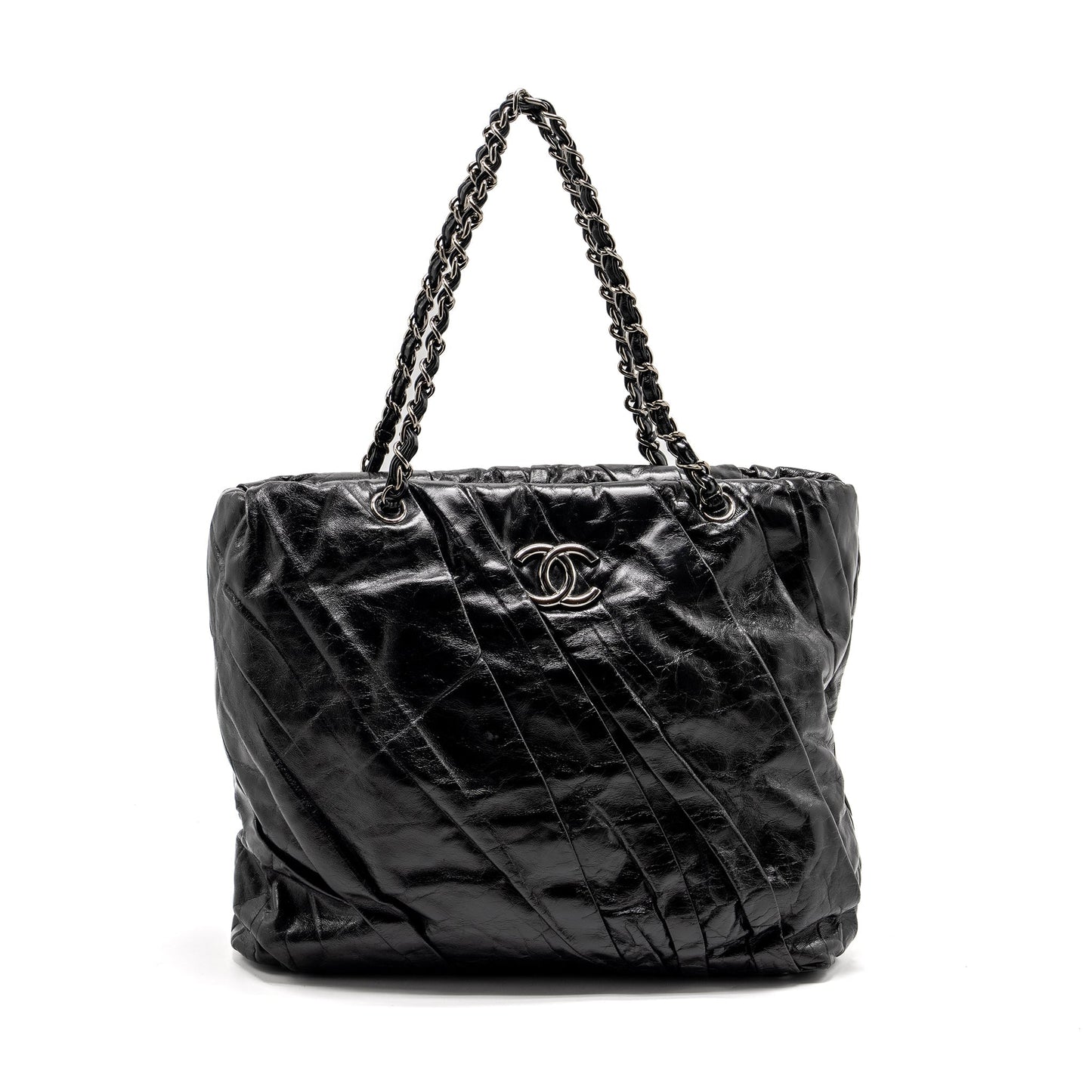 Chanel Twisted Calfskin SHW Black Tote Bag