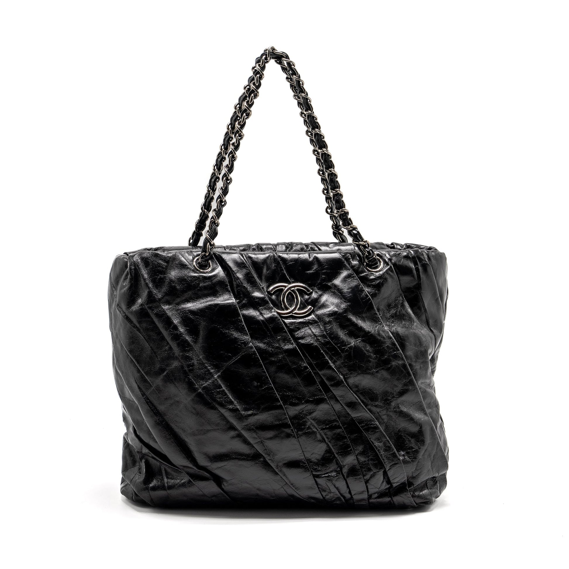 Chanel Twisted Calfskin SHW Black Tote Bag