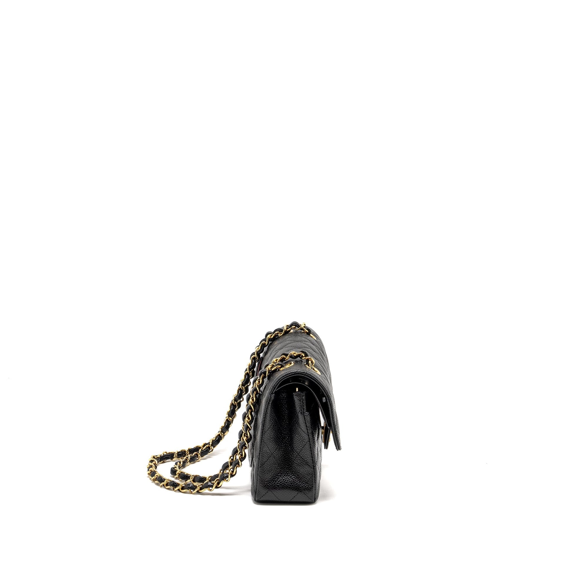 Chanel Classic Double Flap Caviar GHW microchip Black Small Shoulder Bag 11
