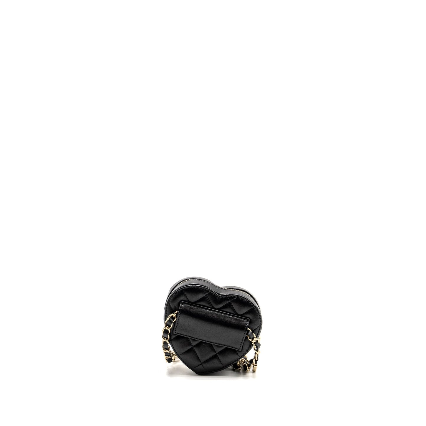 Chanel 22S Heart Belt Lambskin LGHW Black Black Lghw