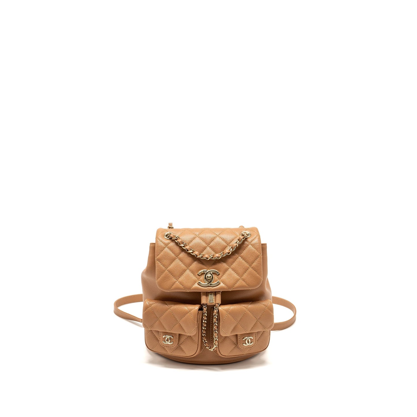 Chanel Triple Pack Backpack Caviar Caramel LGHW