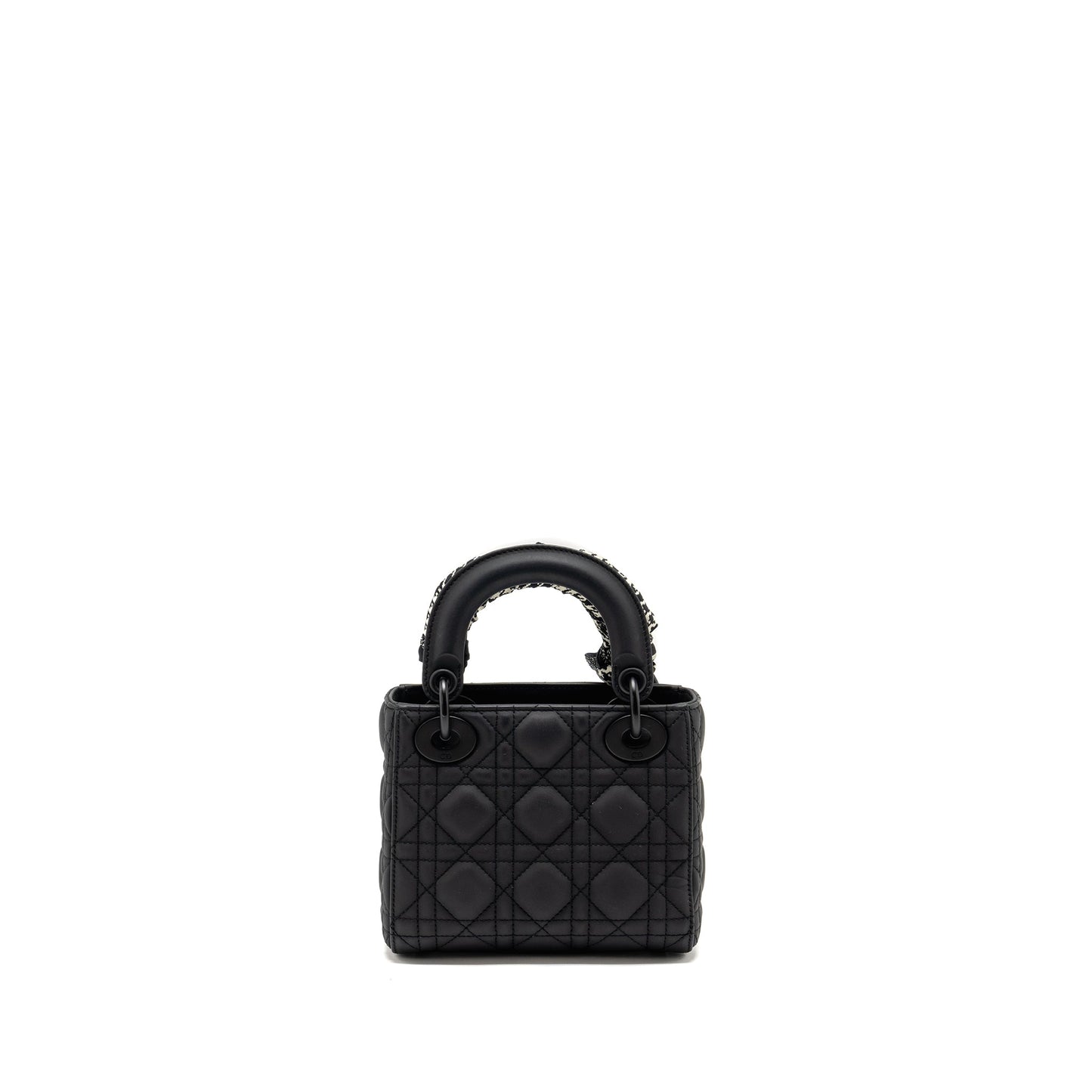 Dior Lady Ultramatte Cannage Calfskin So Handbag Black Mini Travel Bag
