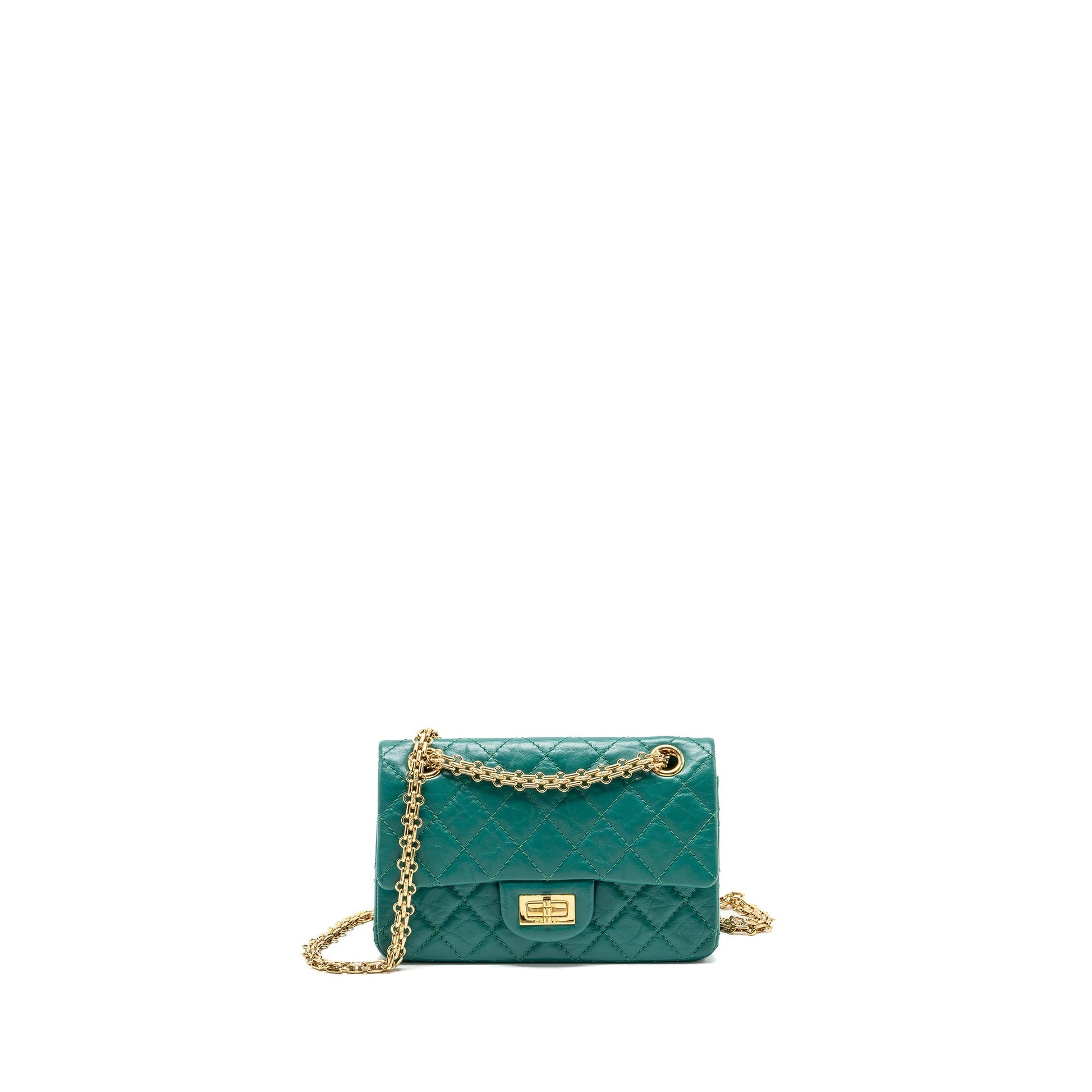 Chanel 2.55 Reissue Flap Calfskin GHW Green Shoulder Bag