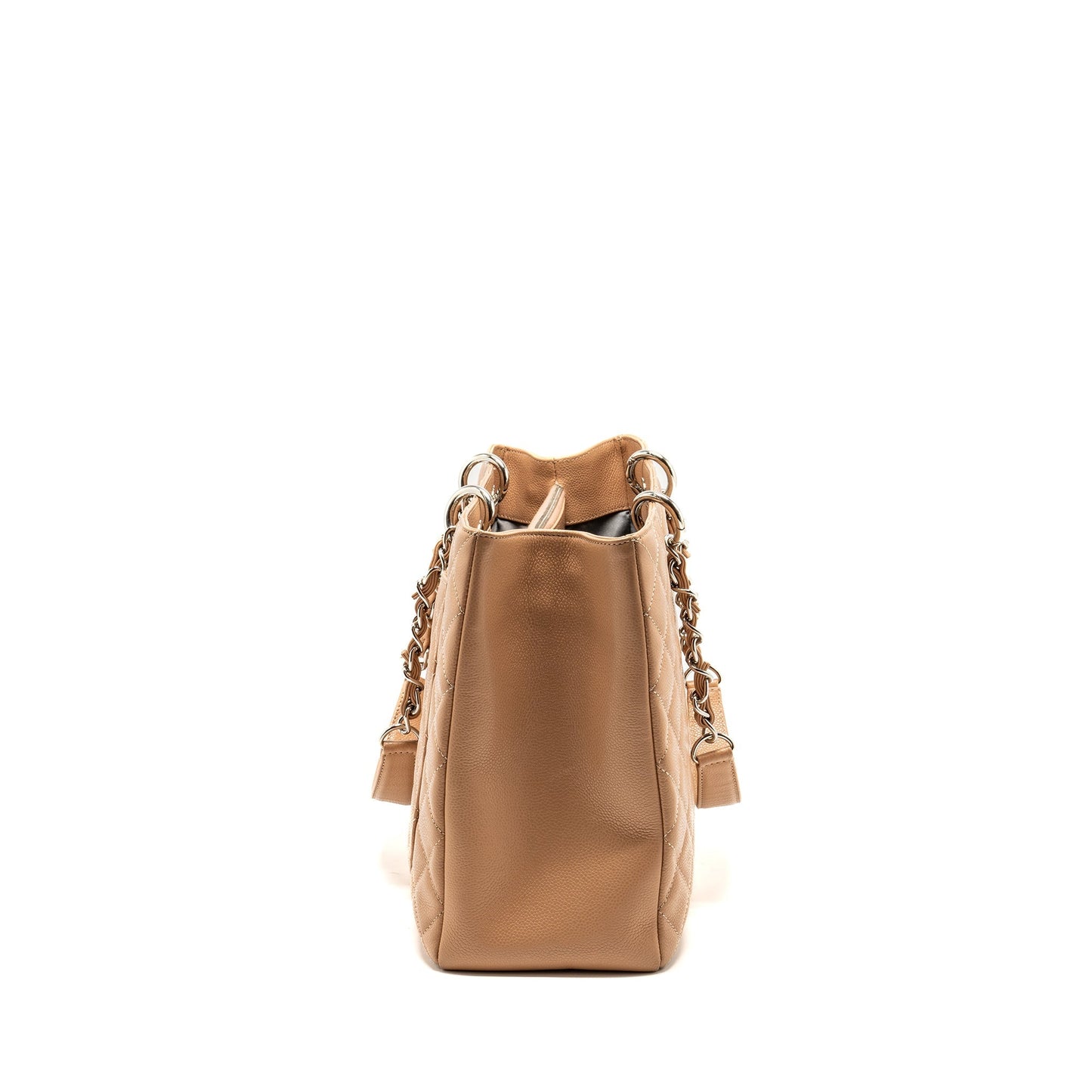 Chanel XL Grand Shopping Caviar Dark SHW Beige Tote Bag