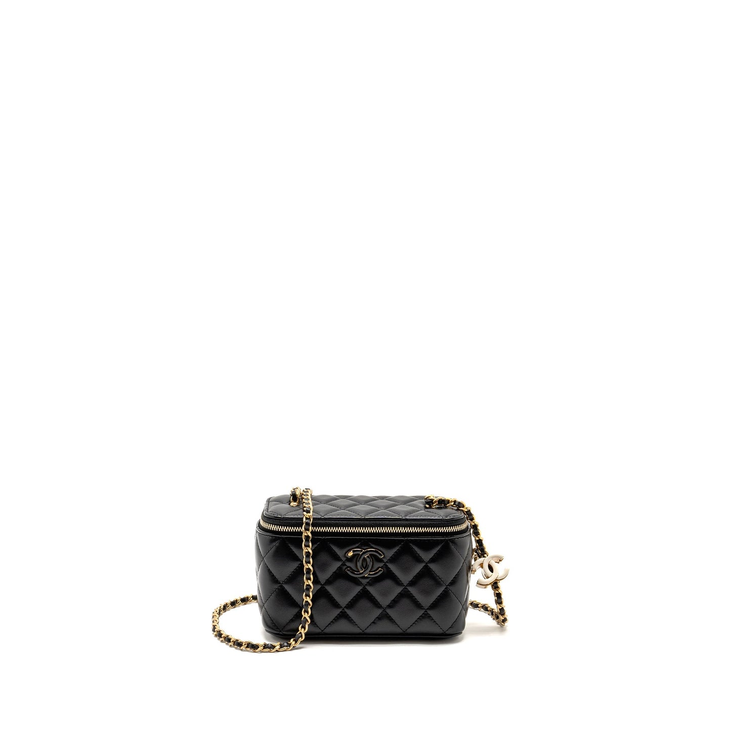 Chanel 24a Long Vanity CC Logo Adjustable Black Handbag