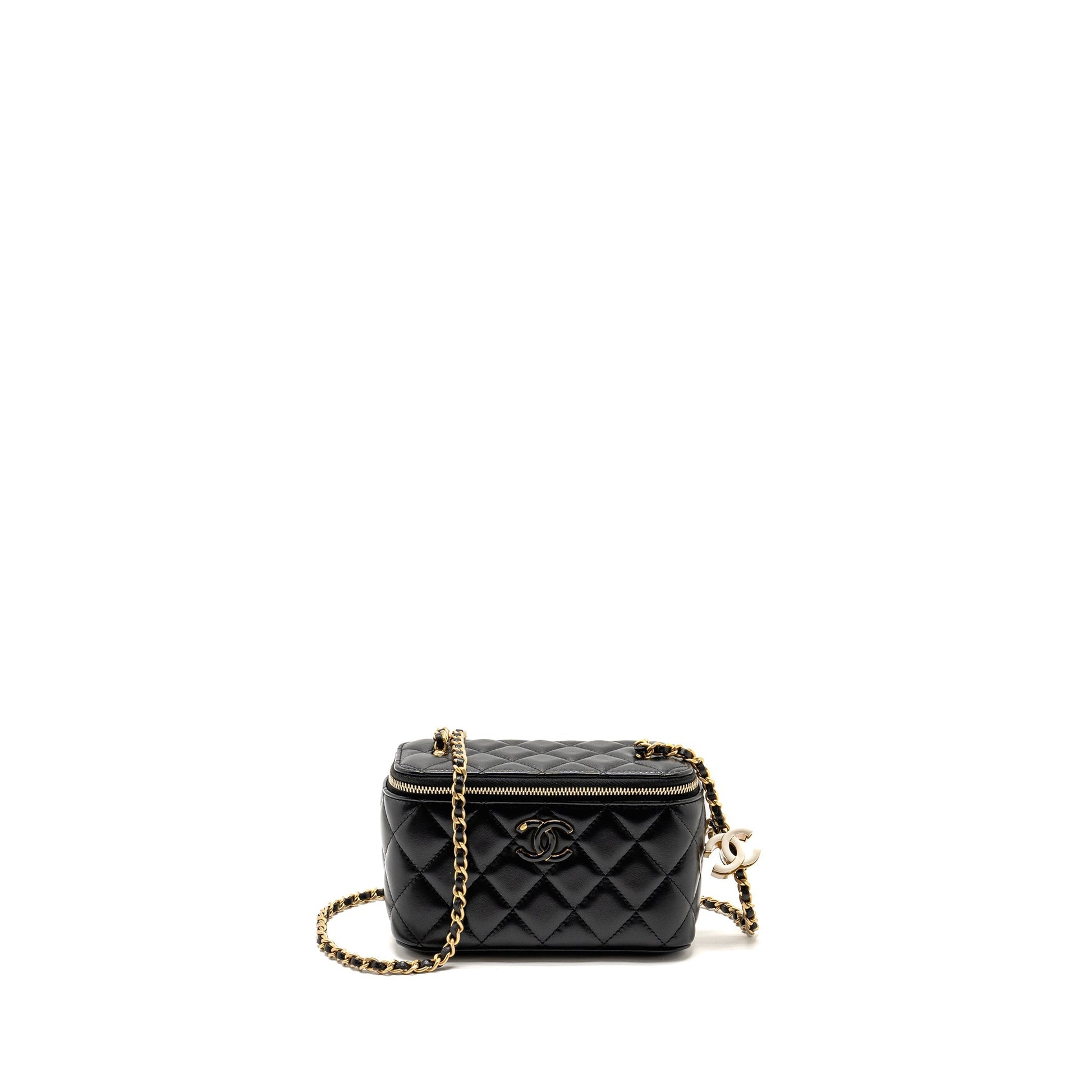 Chanel 24a Long Vanity CC Logo Adjustable Black Handbag