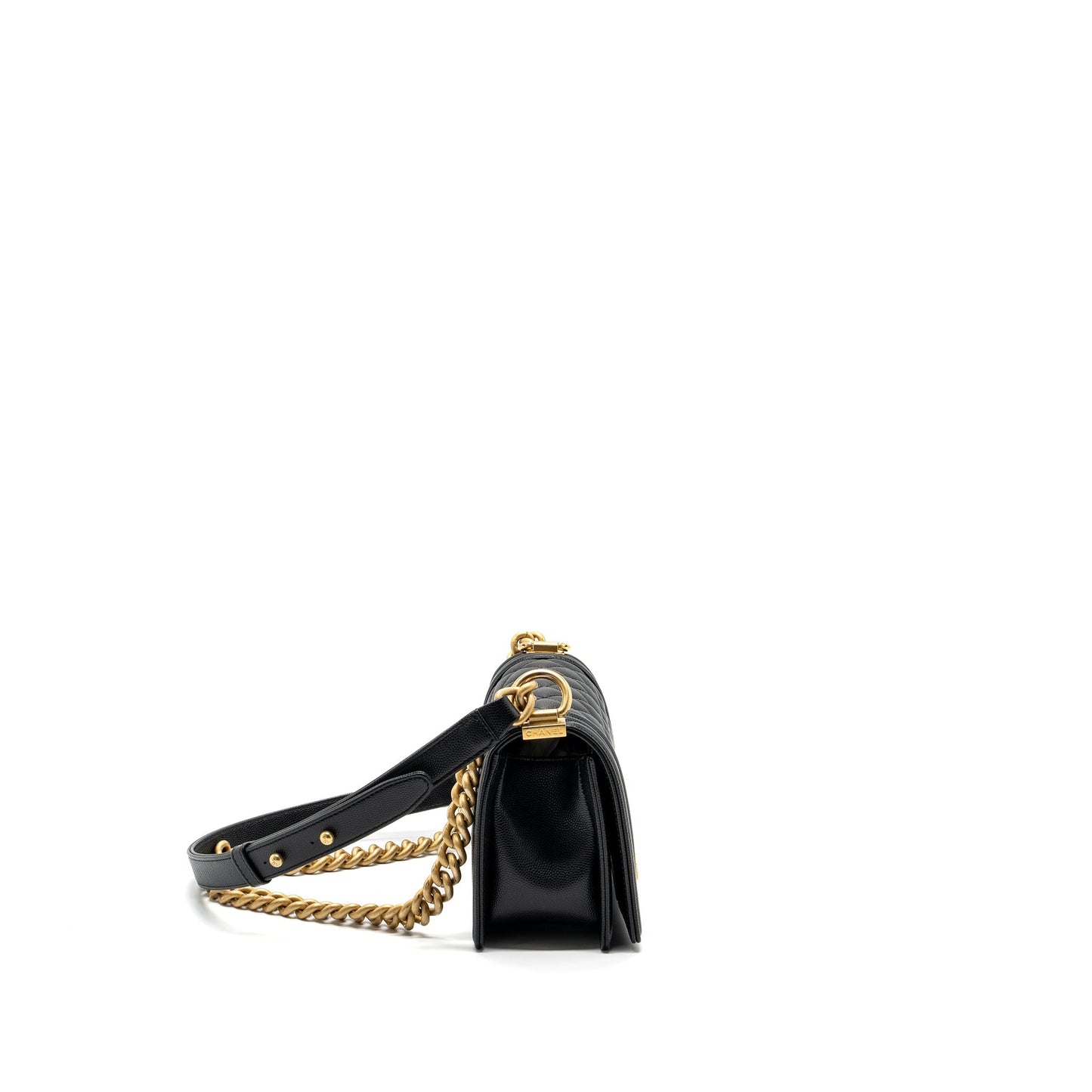 Chanel Boy Caviar GHW Microchip Black Small Handbag Microchip 3