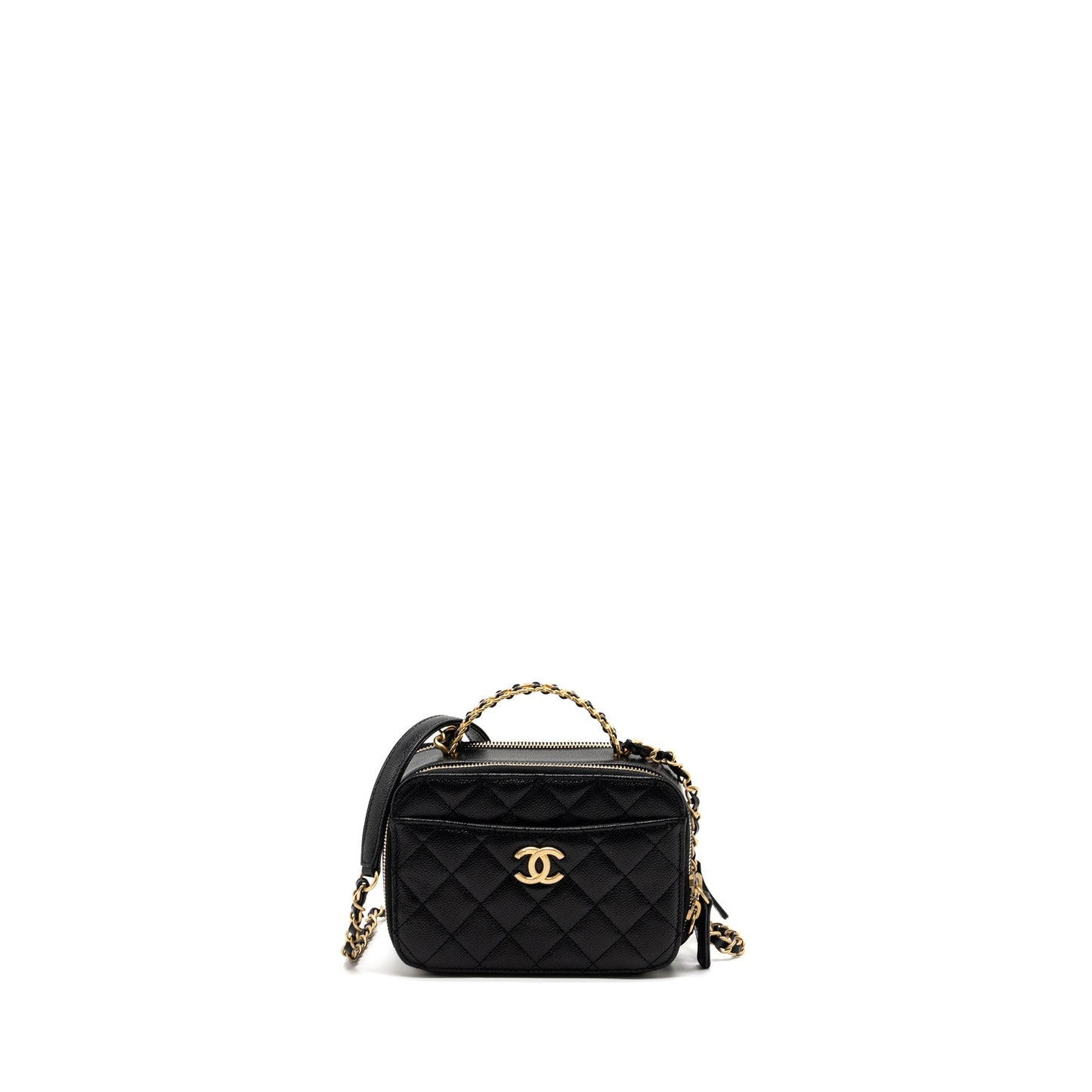 Chanel 22S Letter Top Handle Vanity Caviar Black Small Handbag Microchip 1