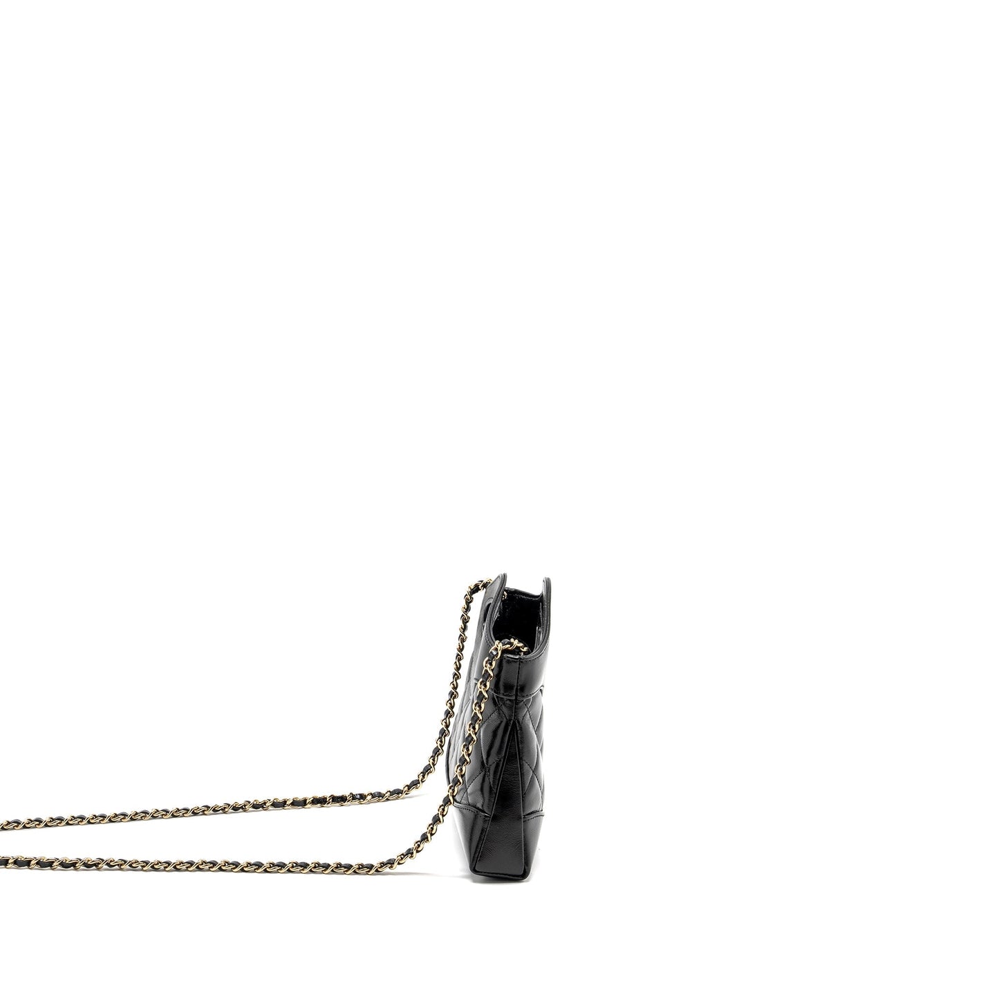 Chanel 31 Shiny Lambskin LGHW Microchip Black Clutch Bag Black Lghwmicrochip