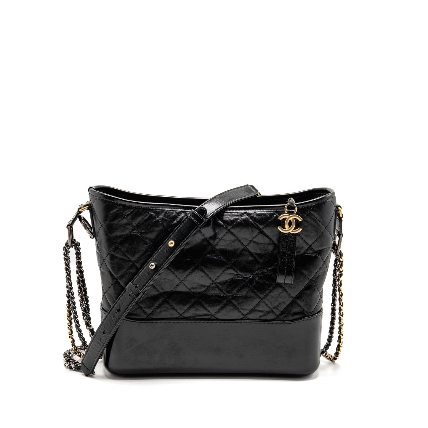 Chanel Gabrielle hobo aged calfskin hardware Multicolour Black Shoulder Bag 8