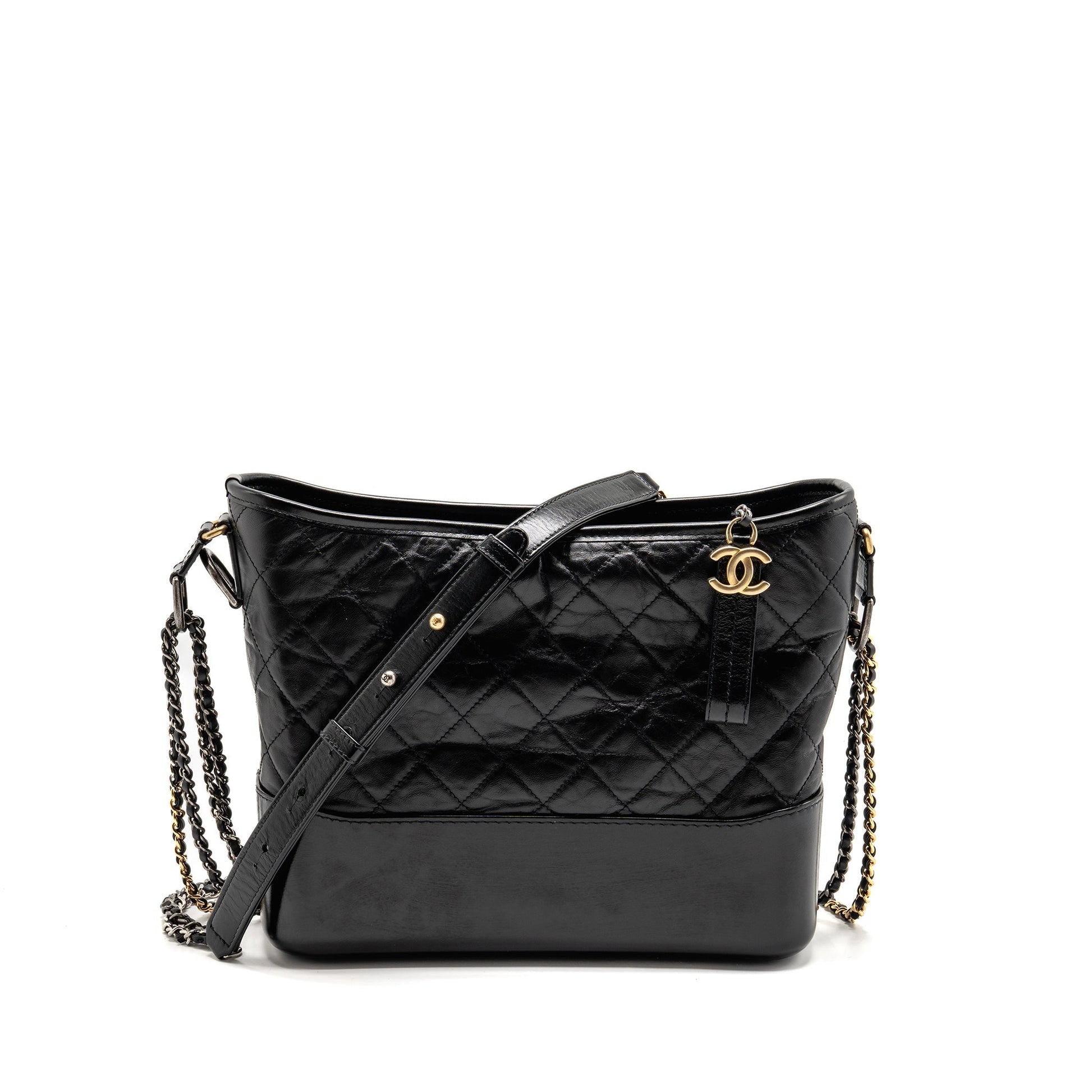 Chanel Gabrielle hobo aged calfskin hardware Multicolour Black Shoulder Bag 8