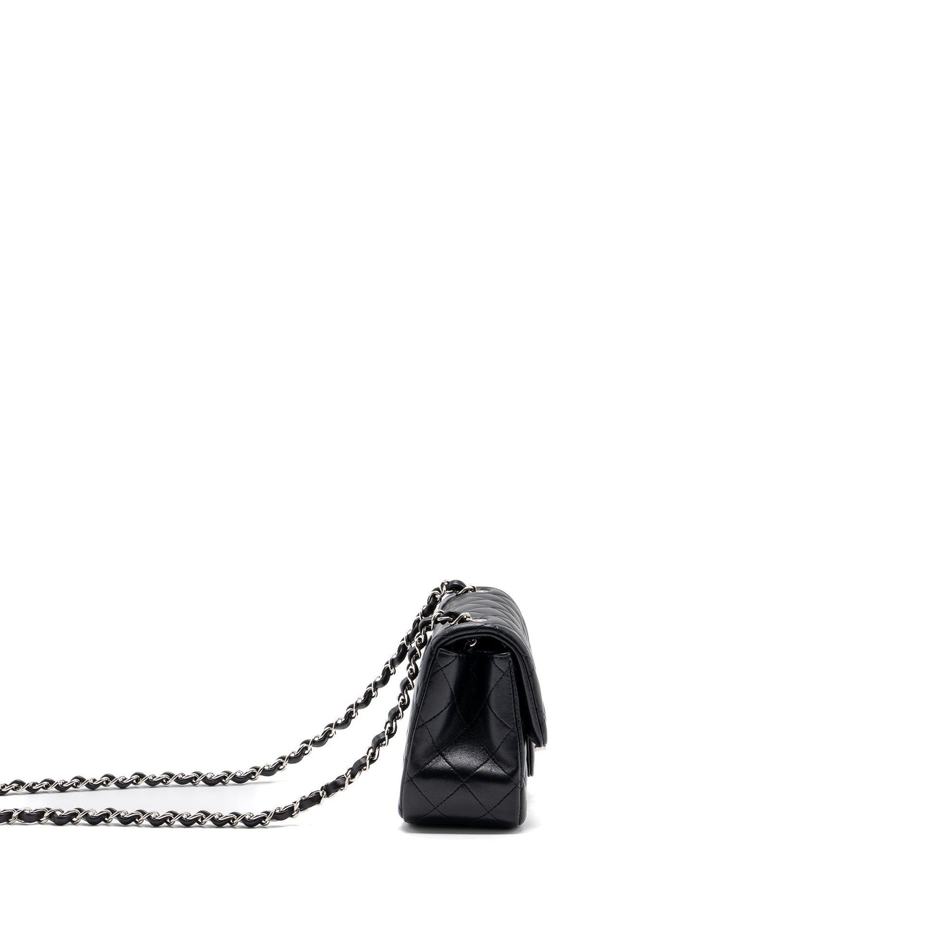 Chanel square flap lambskin SHW Black Shoulder Bag