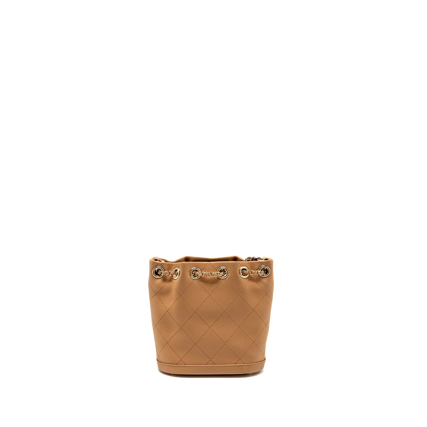 Chanel drawstring bucket calfskin dark LGHW Beige Jewelry