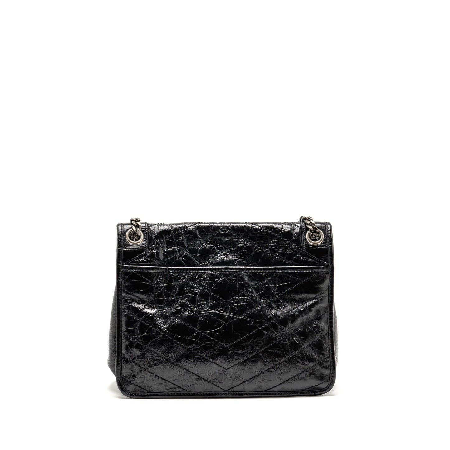 YSL Saint Laurent Niki Purse Calfskin Black Medium Chain Travel Bag