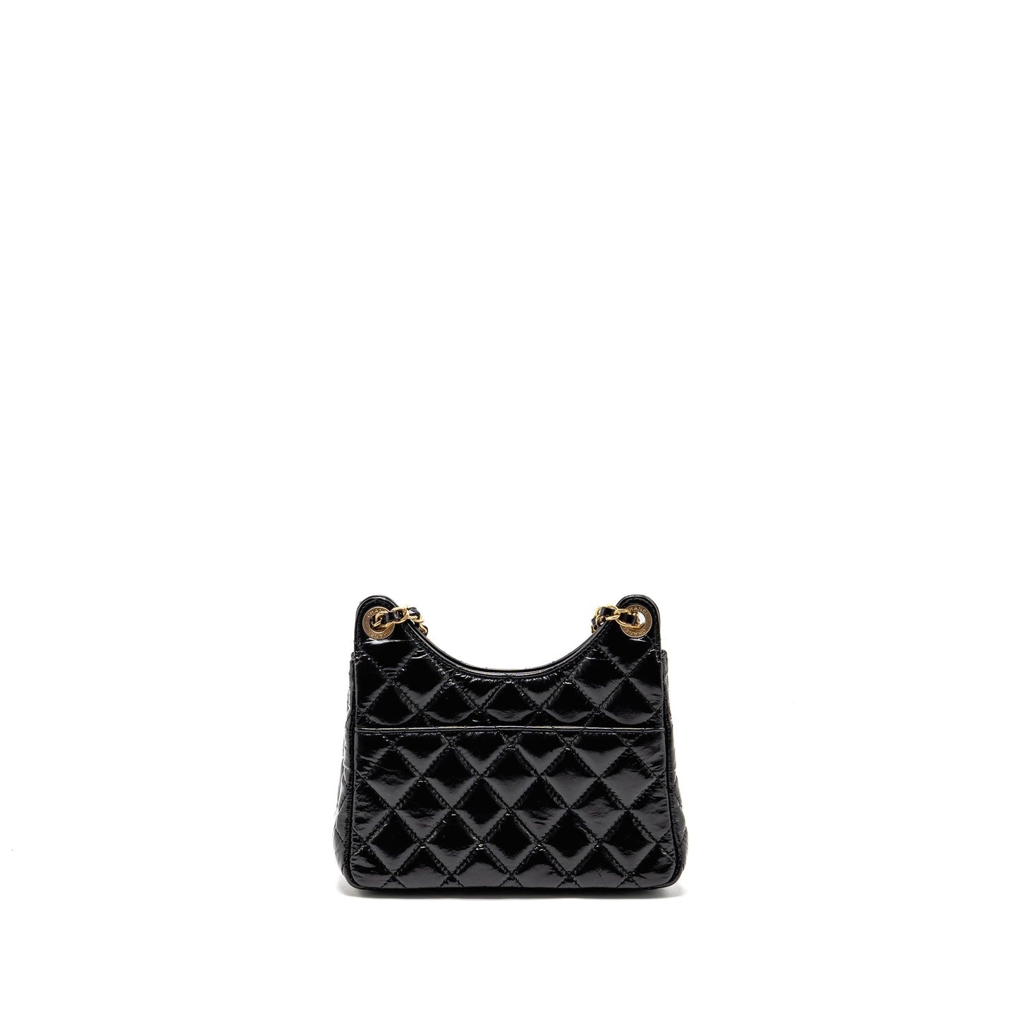Chanel 23p Hobo Shiny Calfskin Brushed GHW Black Shoulder Bag
