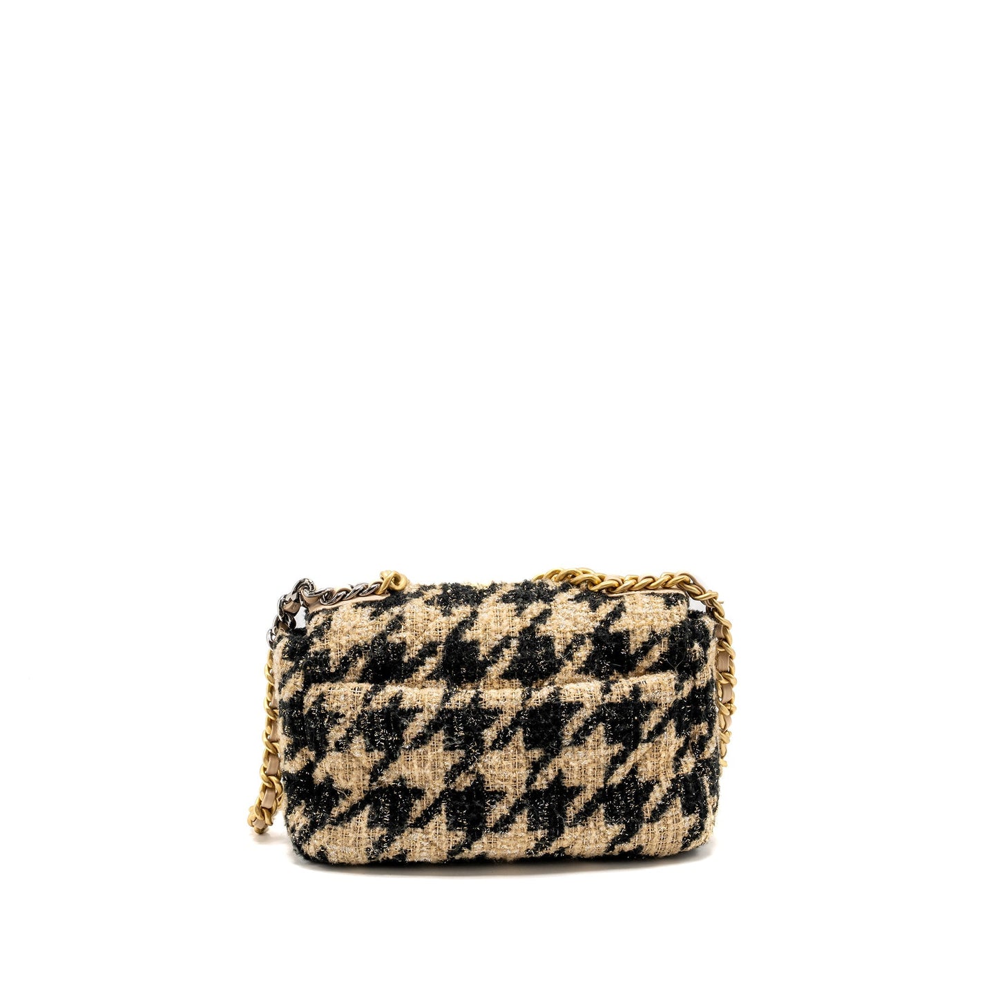 Chanel 19 Tweed Hardware Multicolour Black Beige Small Handbag