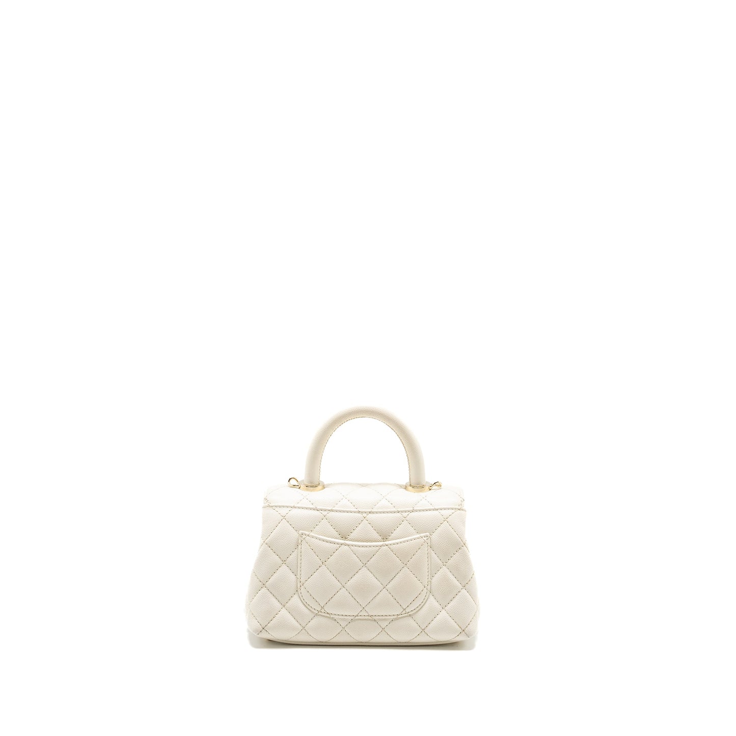 Chanel Coco Handle Caviar LGHW Microchip White Mini Bag